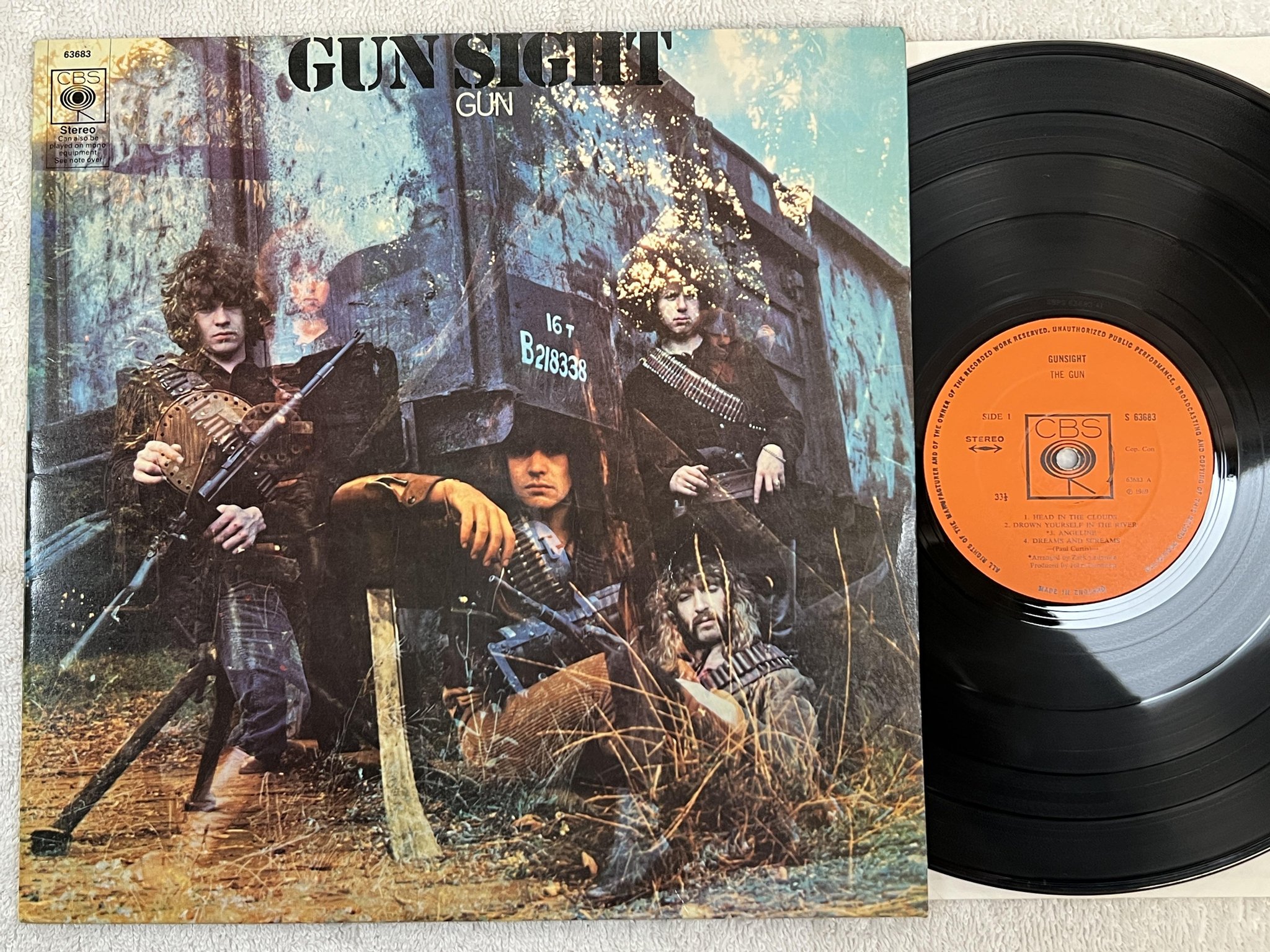 Omslagsbild för skivan THE GUN gun sight LP -69 UK CBS S 63683
