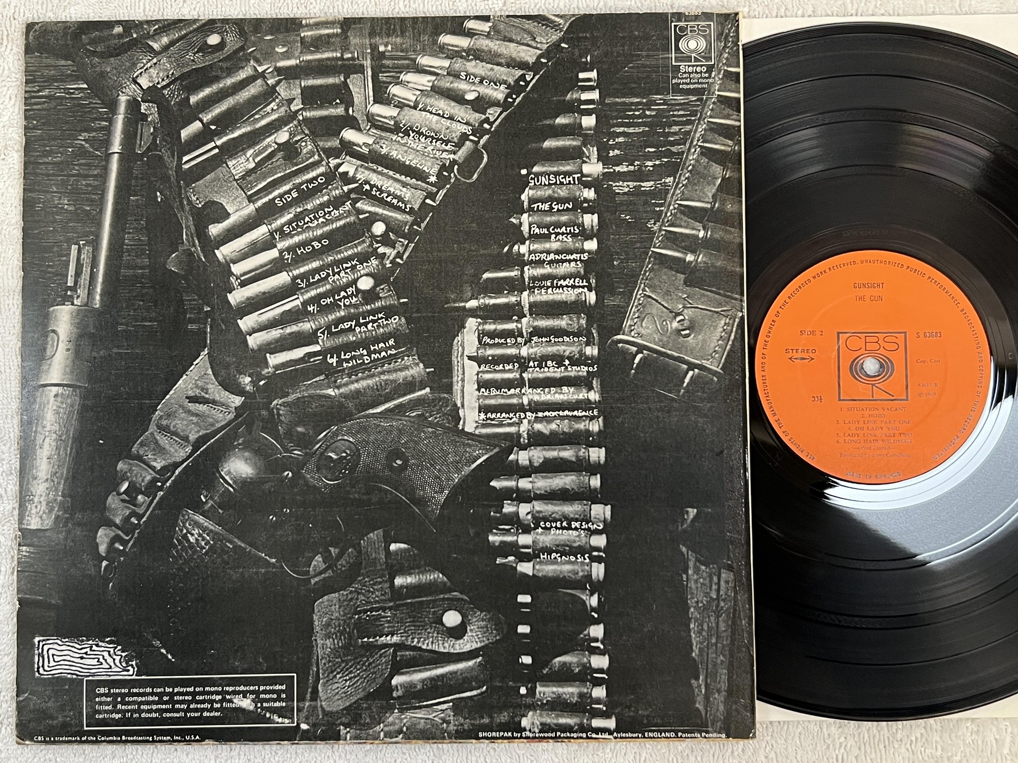 Omslagsbild för skivan THE GUN gun sight LP -69 UK CBS S 63683