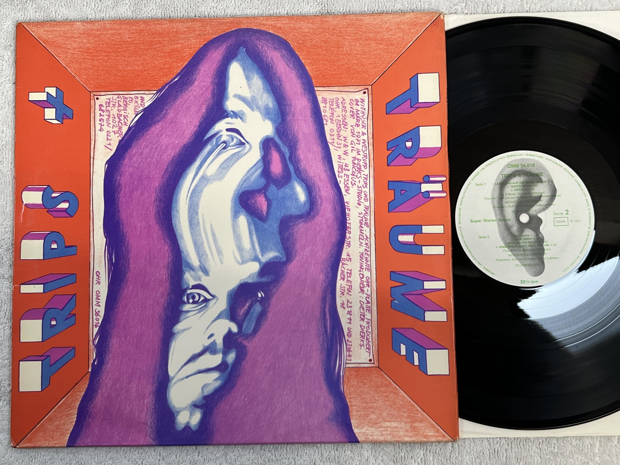 Omslagsbild för skivan WITTHÜSER + WESTRUPP trips + tråume LP -71 Ger OHR OMM 56016