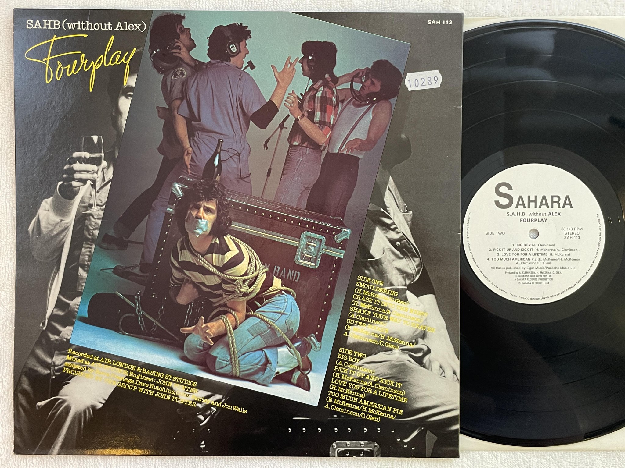 Omslagsbild för skivan SAHB (Without Alex) fourplay LP -84 UK SAHARA SAH 113
