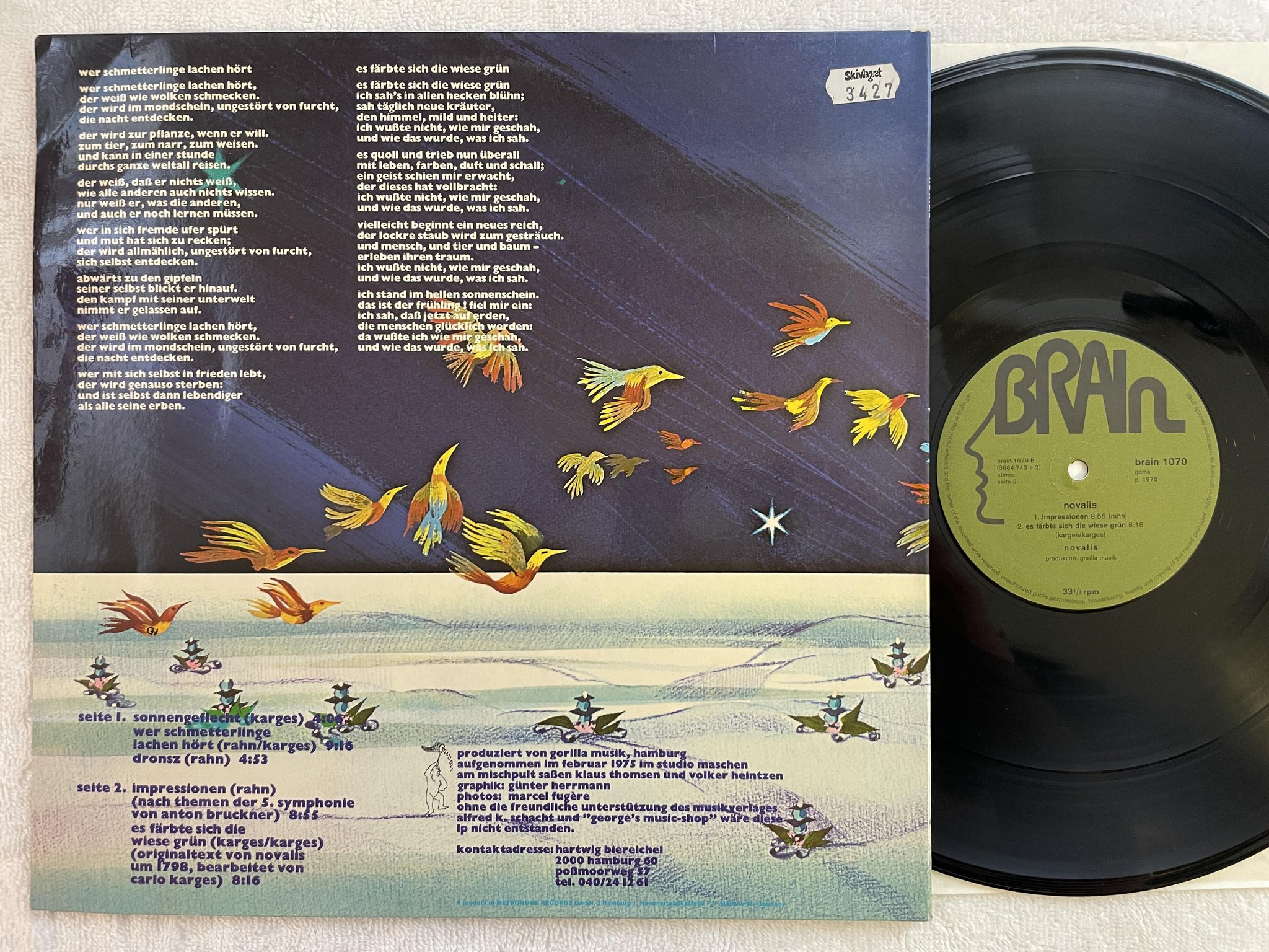 Omslagsbild för skivan NOVALIS s/t LP -75 Ger BRAIN 1070