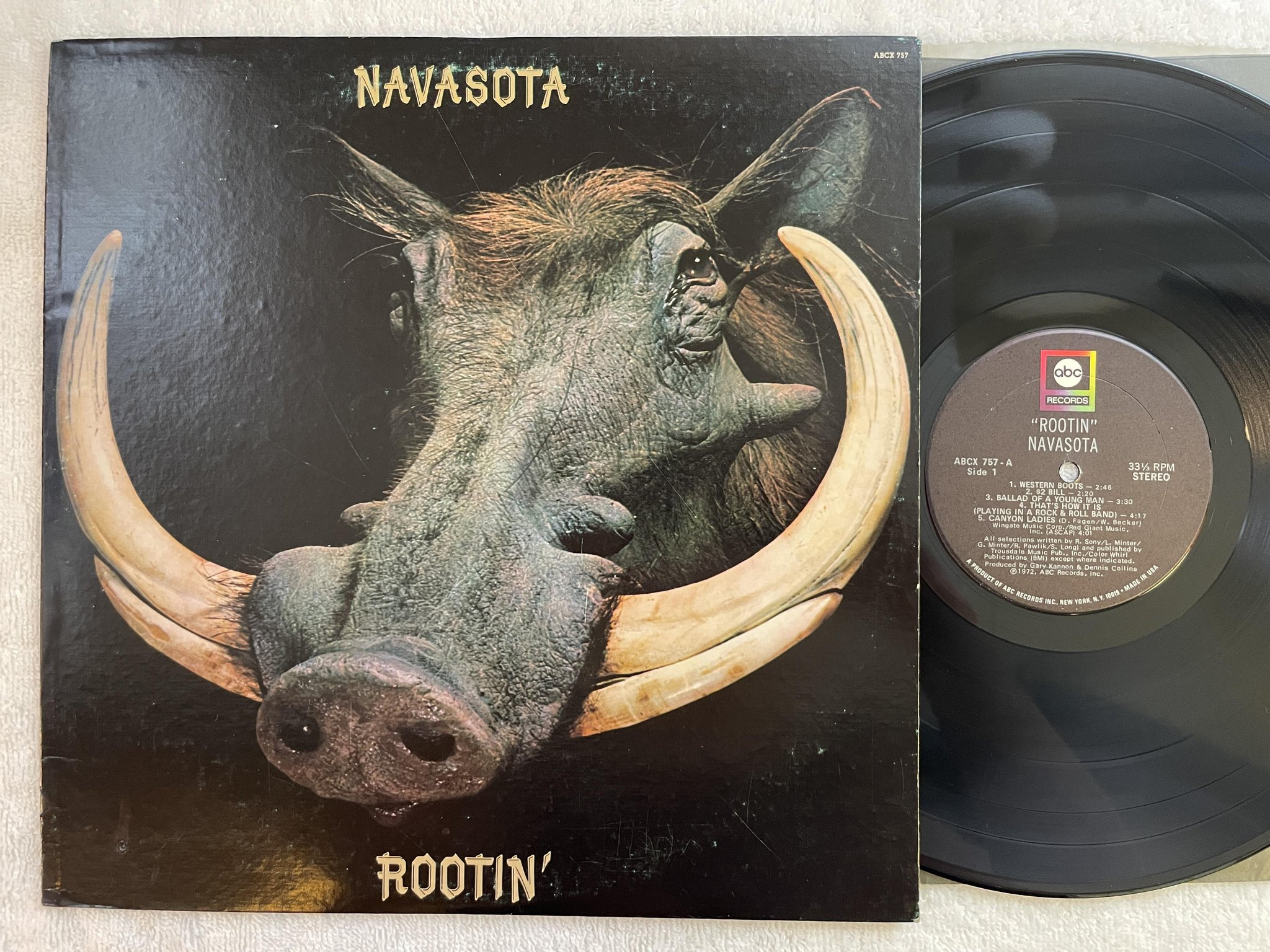 Omslagsbild för skivan NAVASOTA Rootin' LP -72 US ABC ABCX 757 *** Southern rock ***