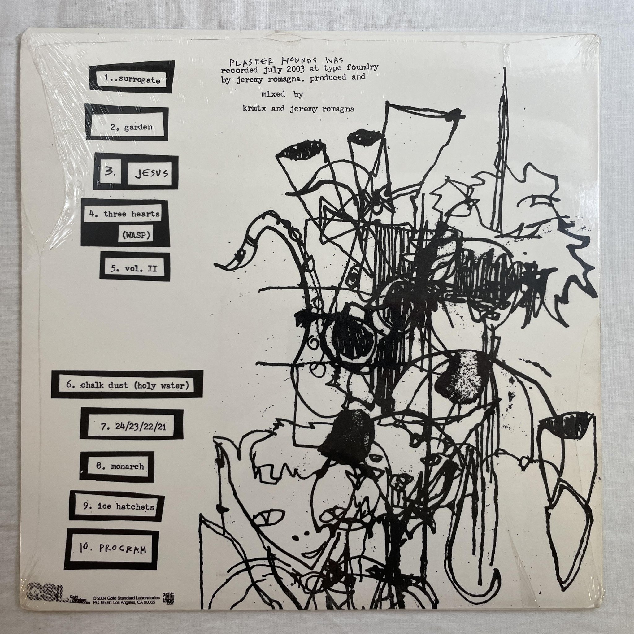 Omslagsbild för skivan CHROMATICS Plaster Hounds LP 2004 US GOLD STANDARD GSL79 ** New Wave **