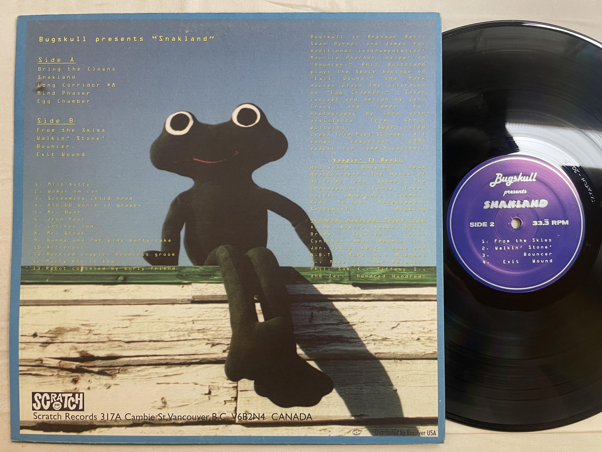 Omslagsbild för skivan BUGSKULL Snakland LP -95 Can SCRATCH #20 *** LEFTFIELD ***