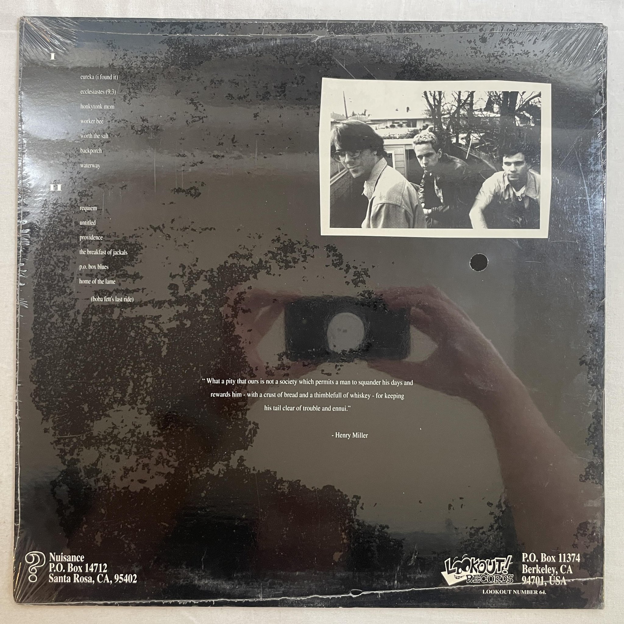 Omslagsbild för skivan NUISANCE sunny side down LP -93 US LOOKOUT #64 *** SEALED ***