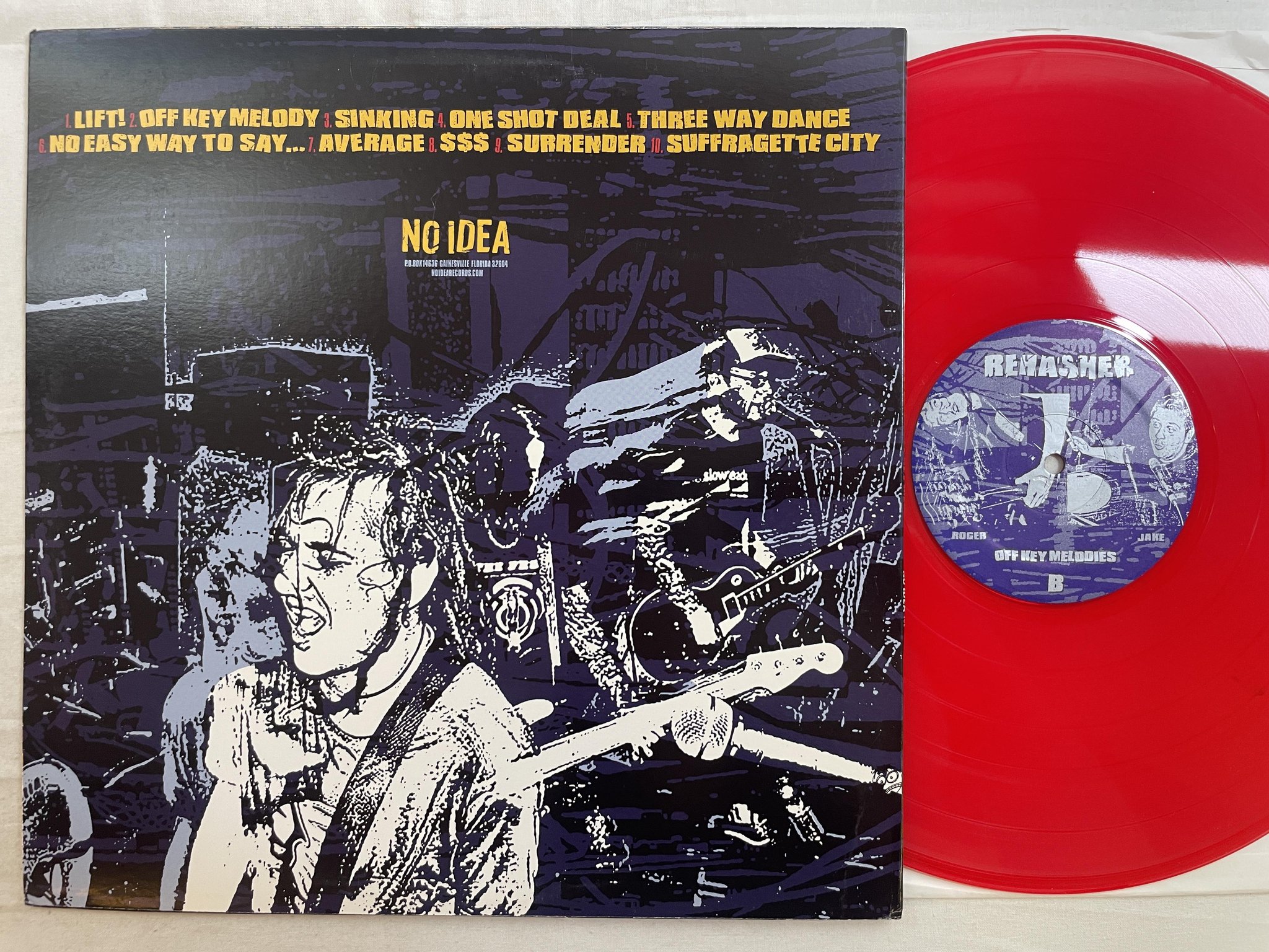 Omslagsbild för skivan REHASHER Off Key Melodies LP 2004 US NO IDEA 162 *** POWER POP / PUNK ***