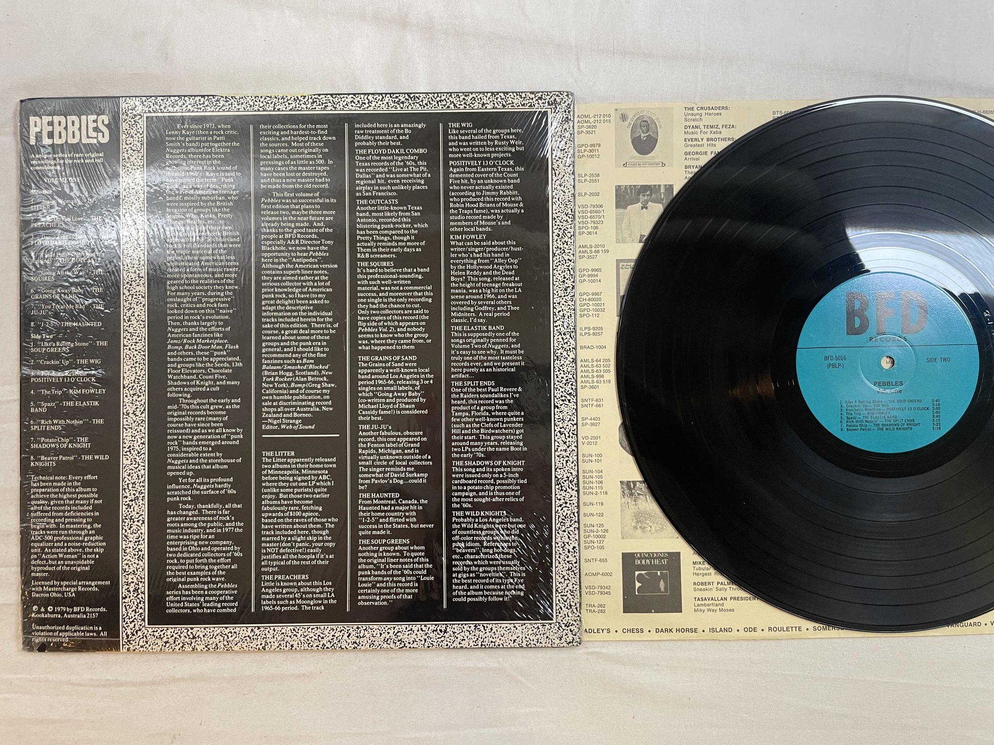 Omslagsbild för skivan V/A Pebbles Vol. One LP -79 US BFD 5016 *** Garage rock ***