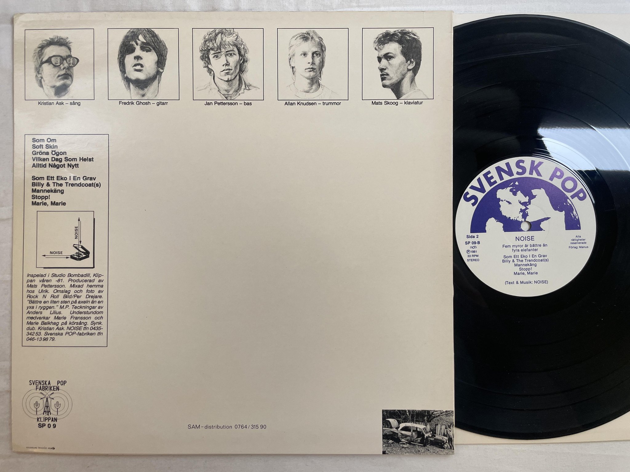 Omslagsbild för skivan NOISE Små Röda, Lätta Regndroppar LP -81 SVENSKA POP FABRIKEN SP-09