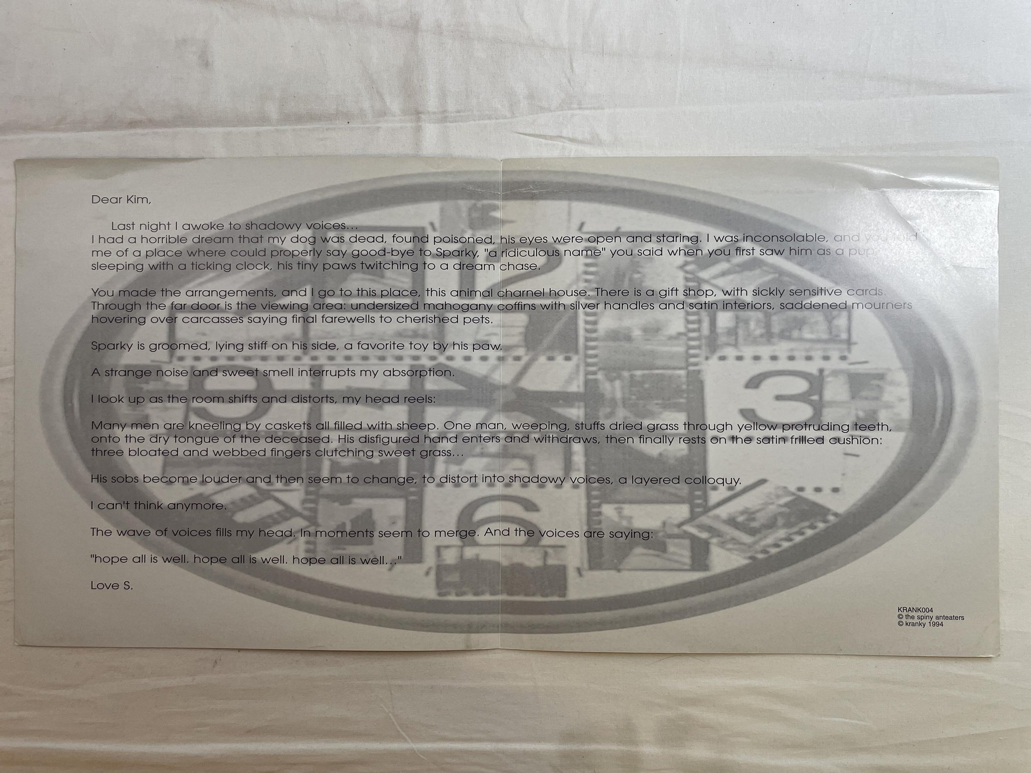 Omslagsbild för skivan THE SPINY ANTEATERS All Is Well LP -94 US kranky krank004