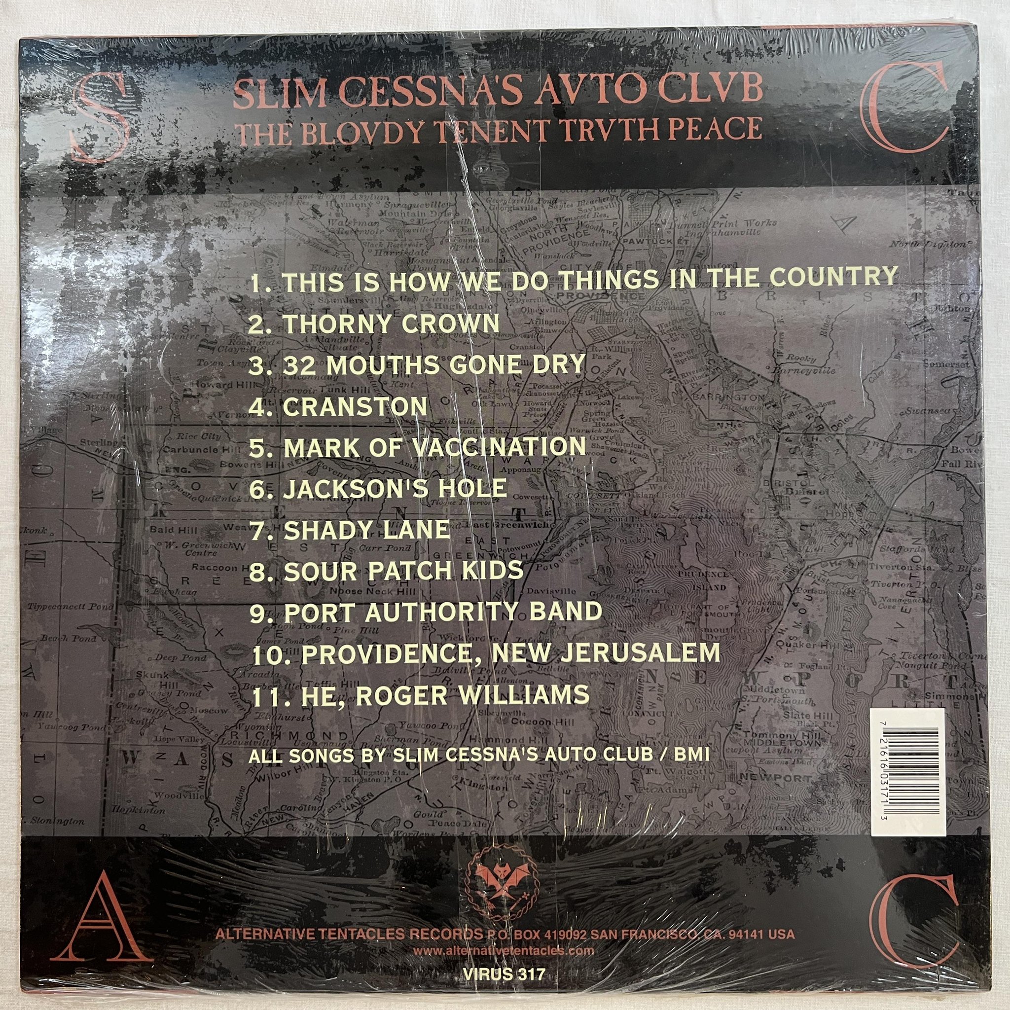 Omslagsbild för skivan SLIM CESSNA'S AUTO CLUB The Bloudy Tenent Truth Peace LP 2004 US VIRUS 317