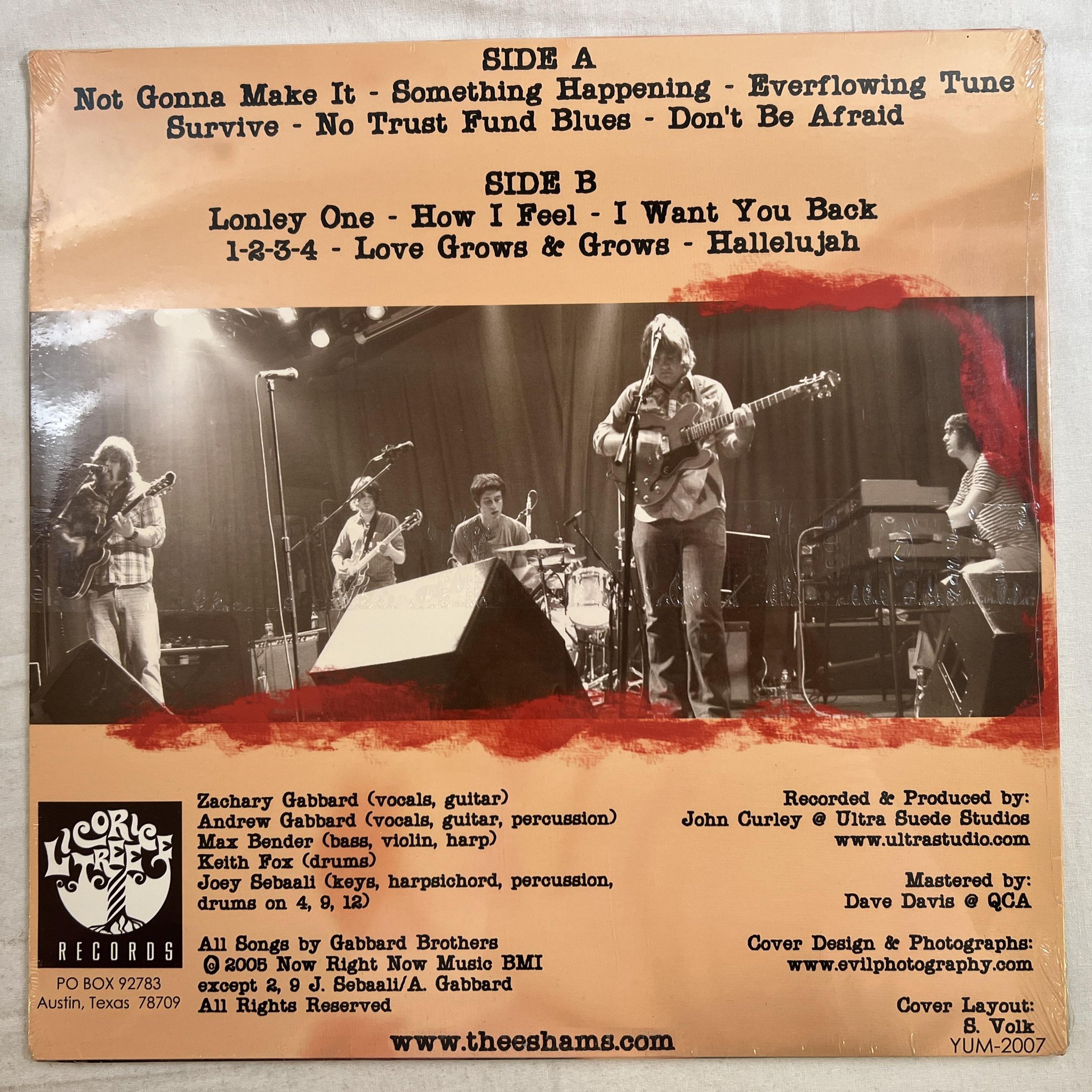 Omslagsbild för skivan THEE SHAMS Sign The Line LP 2005 US LICORICE TREE YUM-2007 ** Garage Rock **