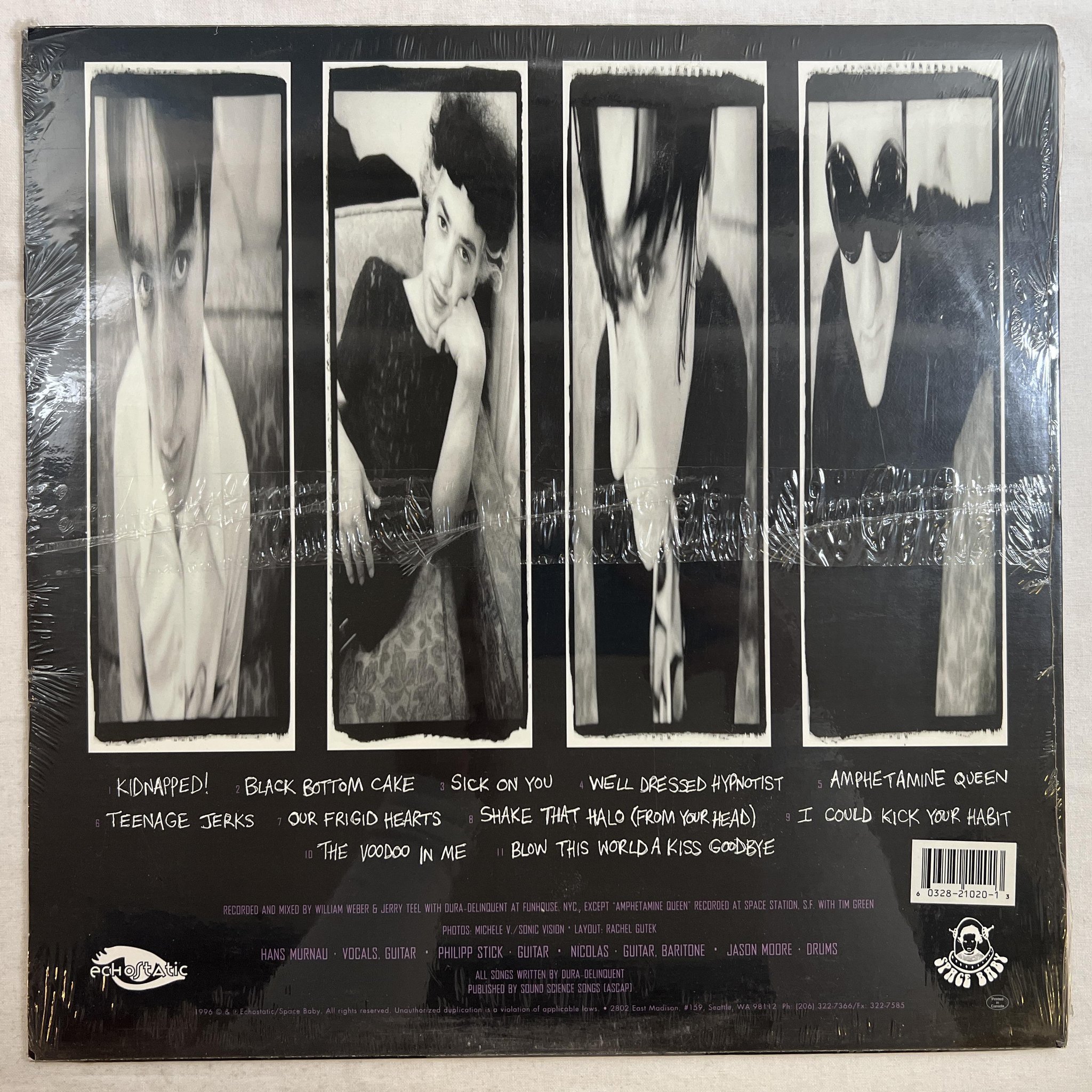 Omslagsbild för skivan DURA-DELINQUENT s/t LP -96 US ECHOSTATIC ECHO-102 ** STILL SEALED **