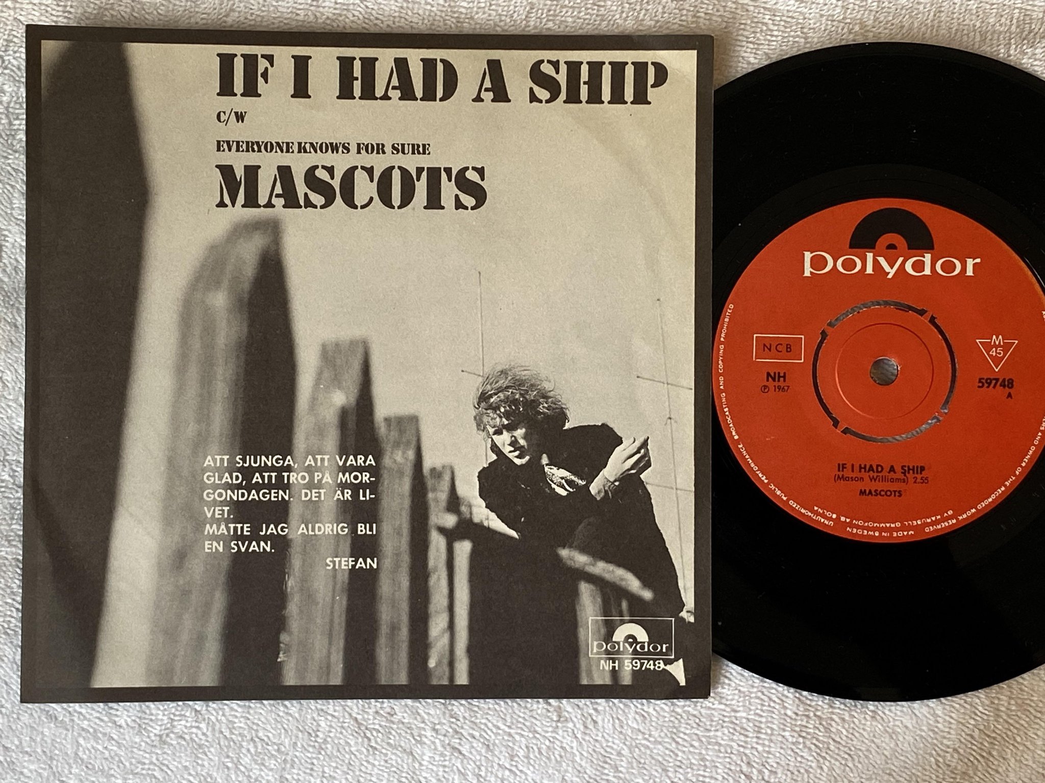 Omslagsbild för skivan MASCOTS if I had a ship 7"single -67 POLYDOR NH 59748