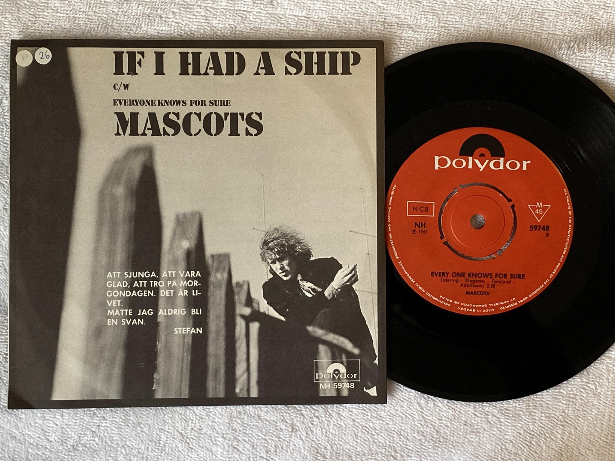 Omslagsbild för skivan MASCOTS if I had a ship 7"single -67 POLYDOR NH 59748
