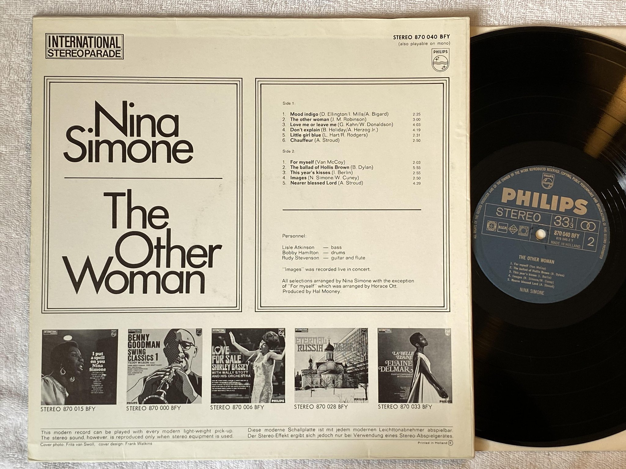 Omslagsbild för skivan NINA SIMONE the other woman LP Hol PHILIPS 870040 BFY