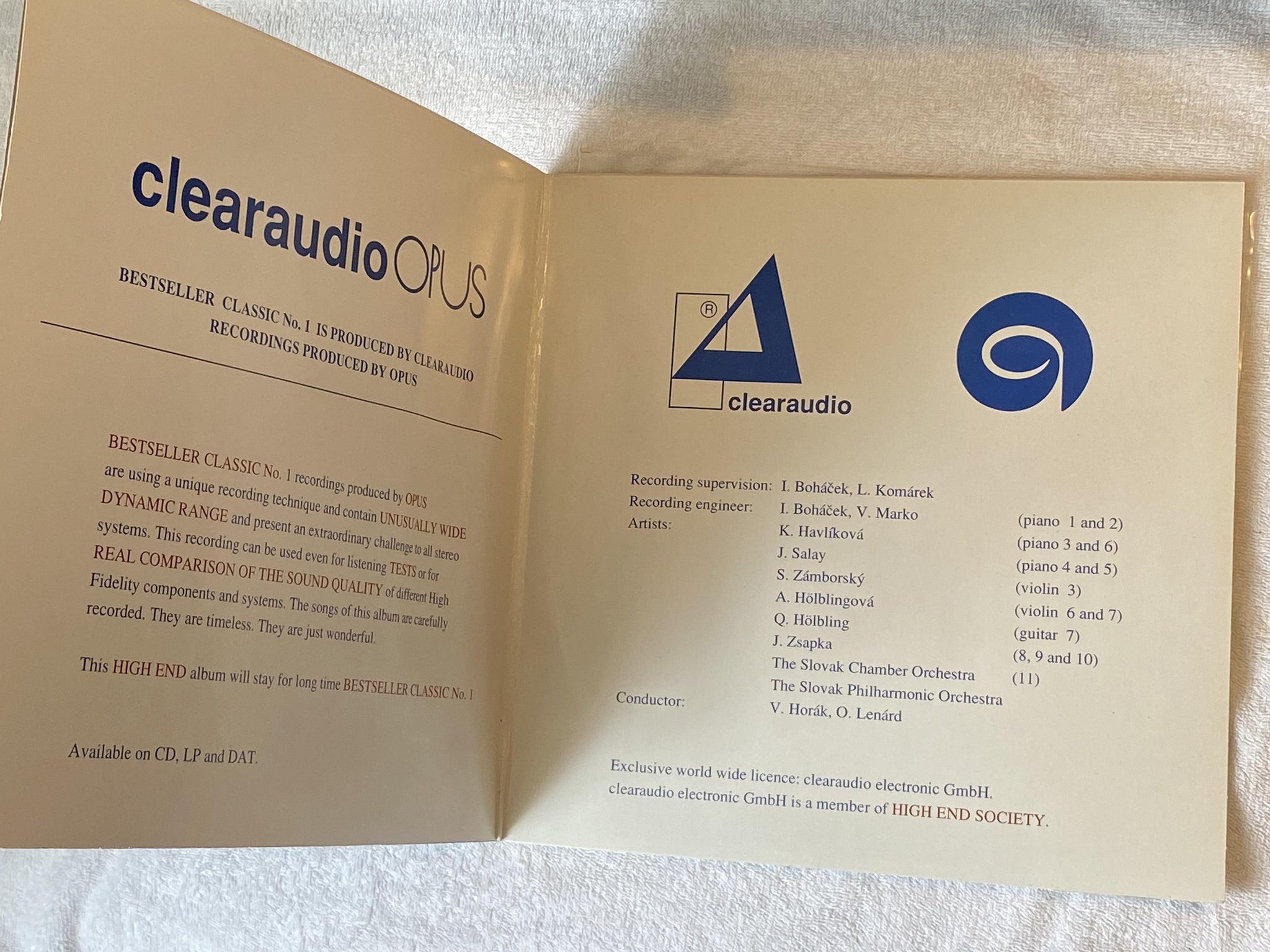 Omslagsbild för skivan V/A Bestseller Classic No. 1 Clearaudio Opus LP -91 CLEARAUDIO audiophile