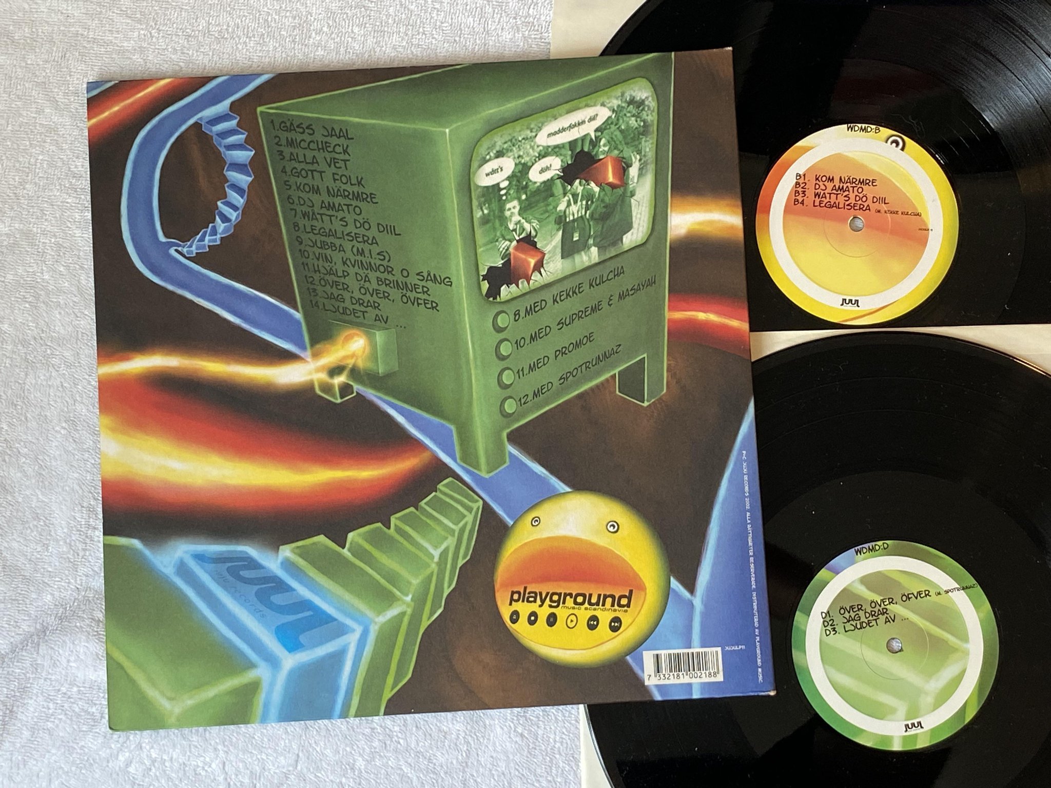 Omslagsbild för skivan TIMBUKTU Watt's Dö Madderfakking Diil? 2xLP 2002 JUJULP001