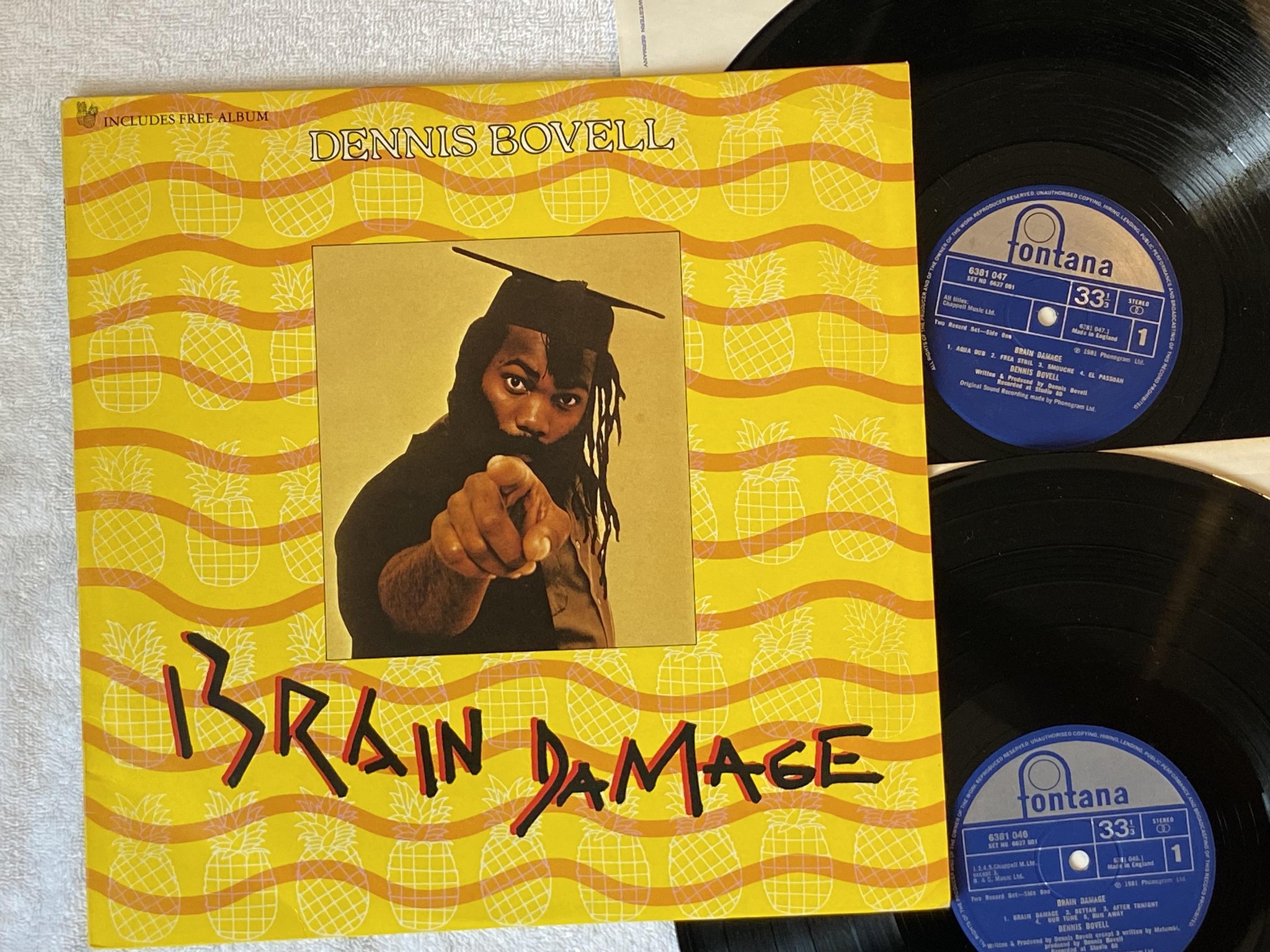 Omslagsbild för skivan DENNIS BOVELL Brain Damage 2xLP -81 UK FONTANA 6627 001
