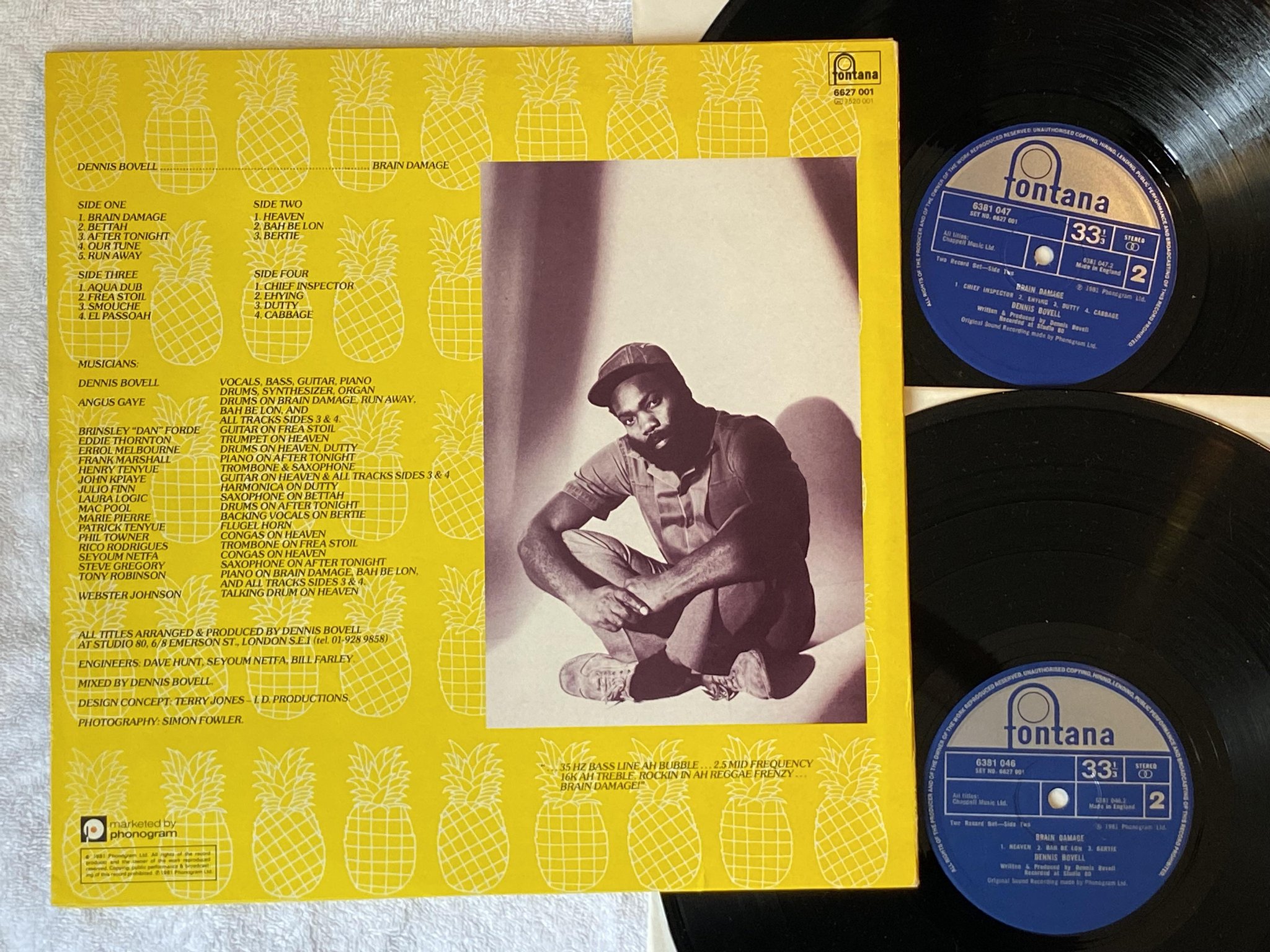 Omslagsbild för skivan DENNIS BOVELL Brain Damage 2xLP -81 UK FONTANA 6627 001