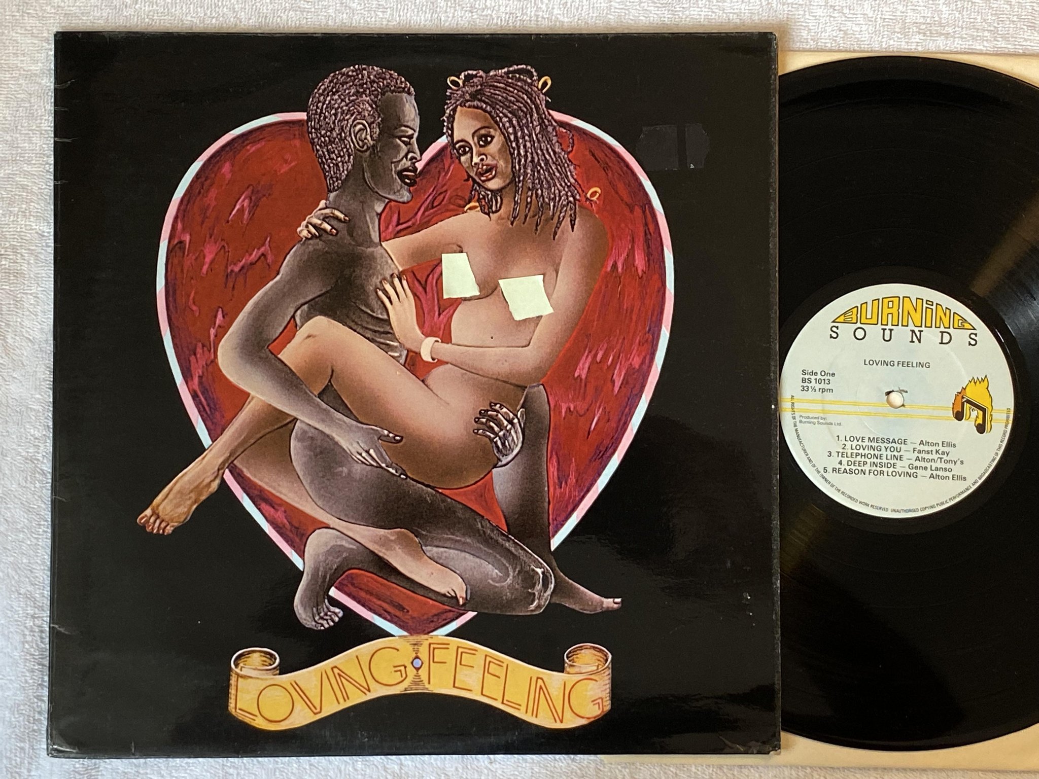 Omslagsbild för skivan V/A loving feeling LP -78 UK BURNING SOUNDS BS 1013