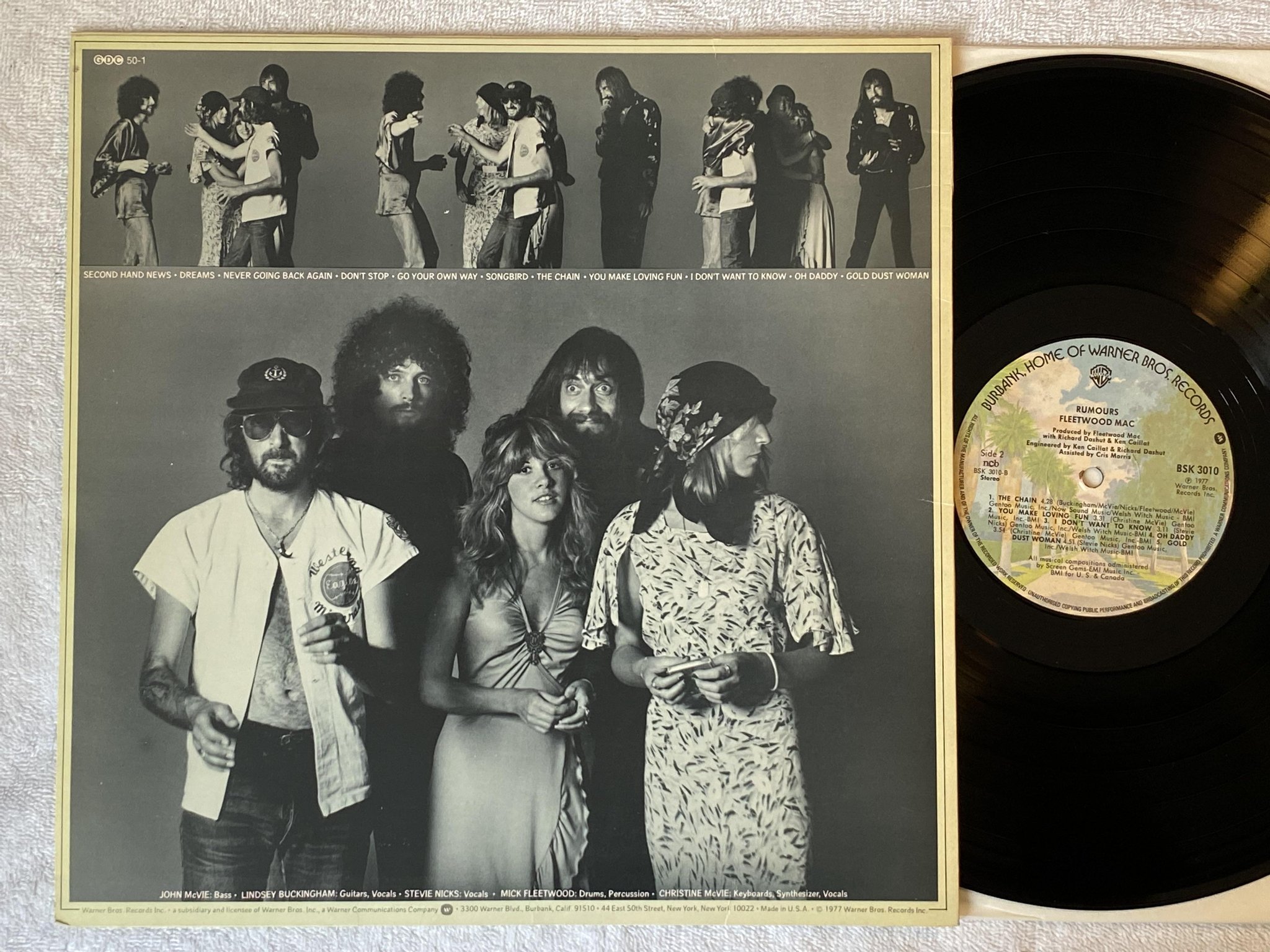 Omslagsbild för skivan FLEETWOOD MAC rumours LP -77 ncb WARNER BROS BSK 3010