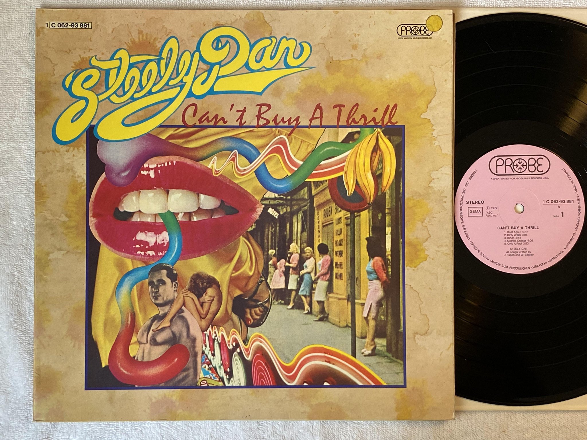Omslagsbild för skivan STEELY DAN can't buy a thrill LP Ger PROBE 1C 062-93881