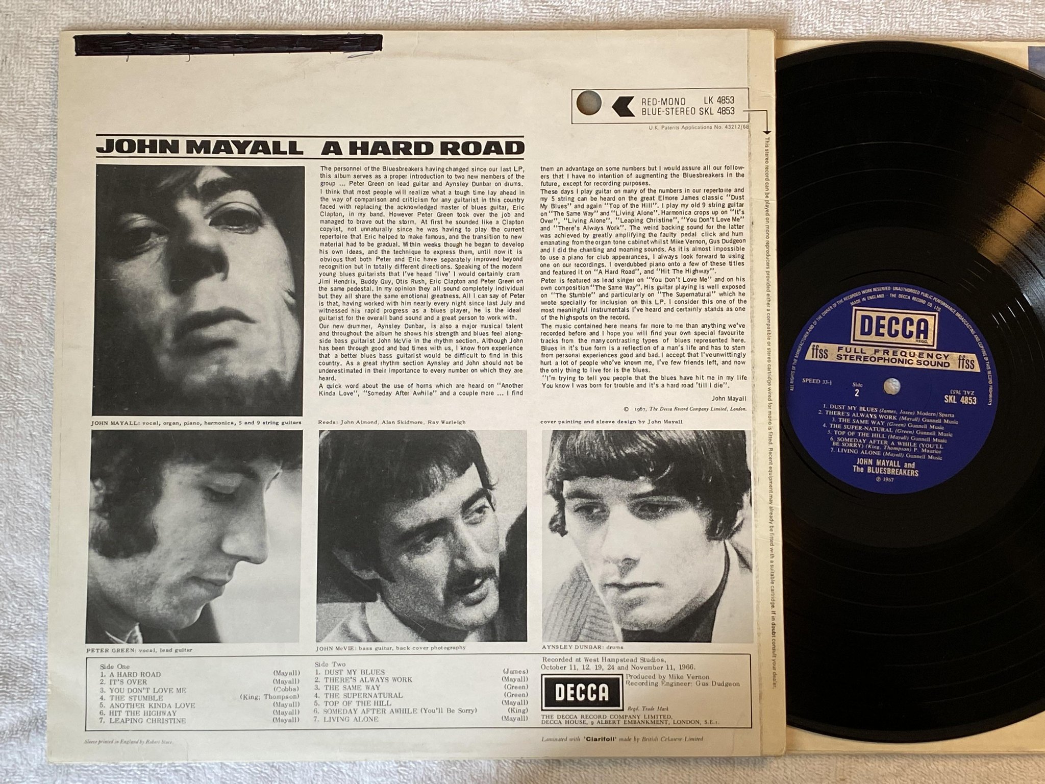Omslagsbild för skivan JOHN MAYALL & THE BLUES BREAKERS LP -67 UK DECCA SKL 4853