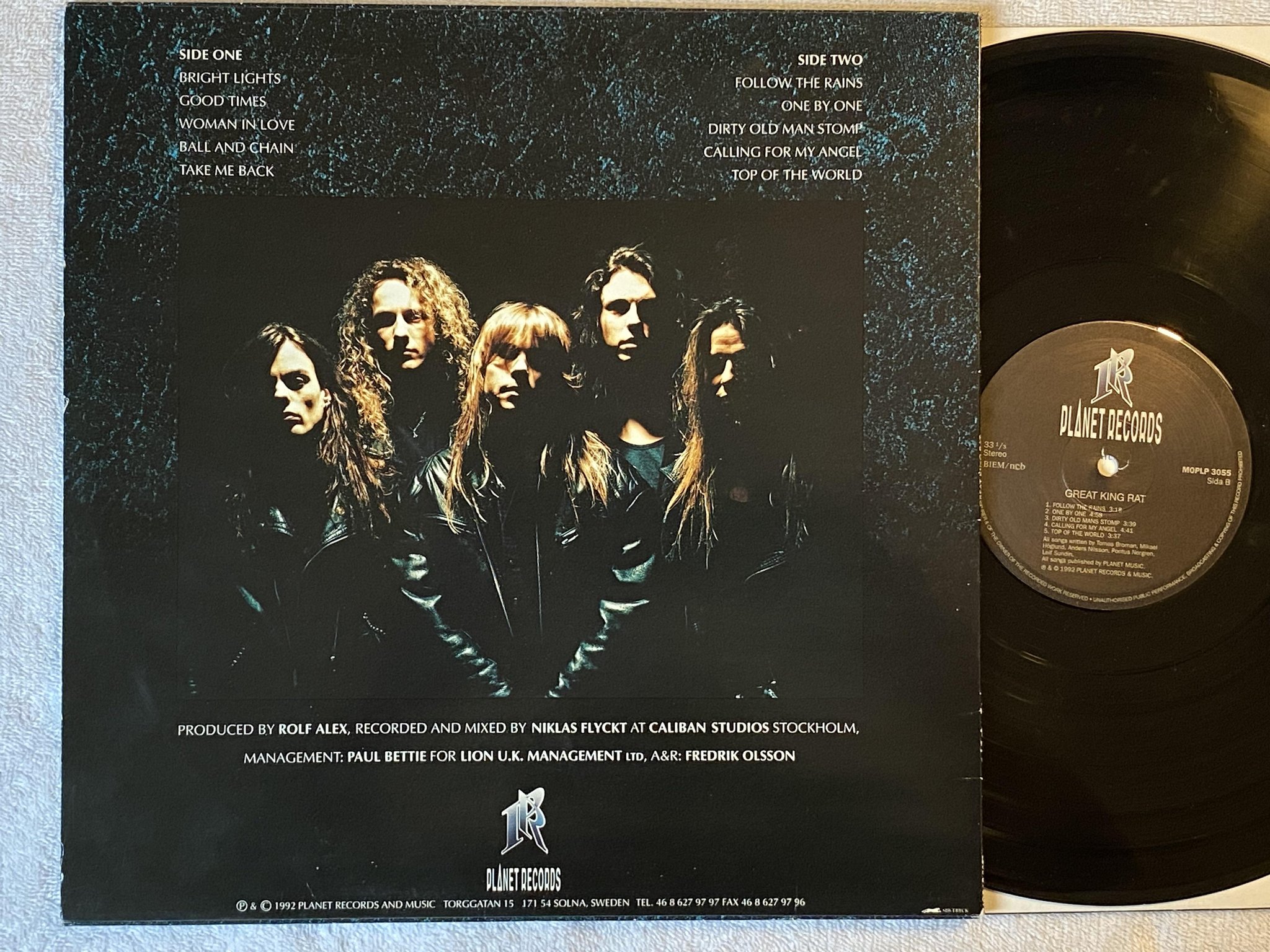 Omslagsbild för skivan GREAT KING RAT s/t LP -92 Swe PLANET MOPLP 3055 *** RARE HARD ROCK ***