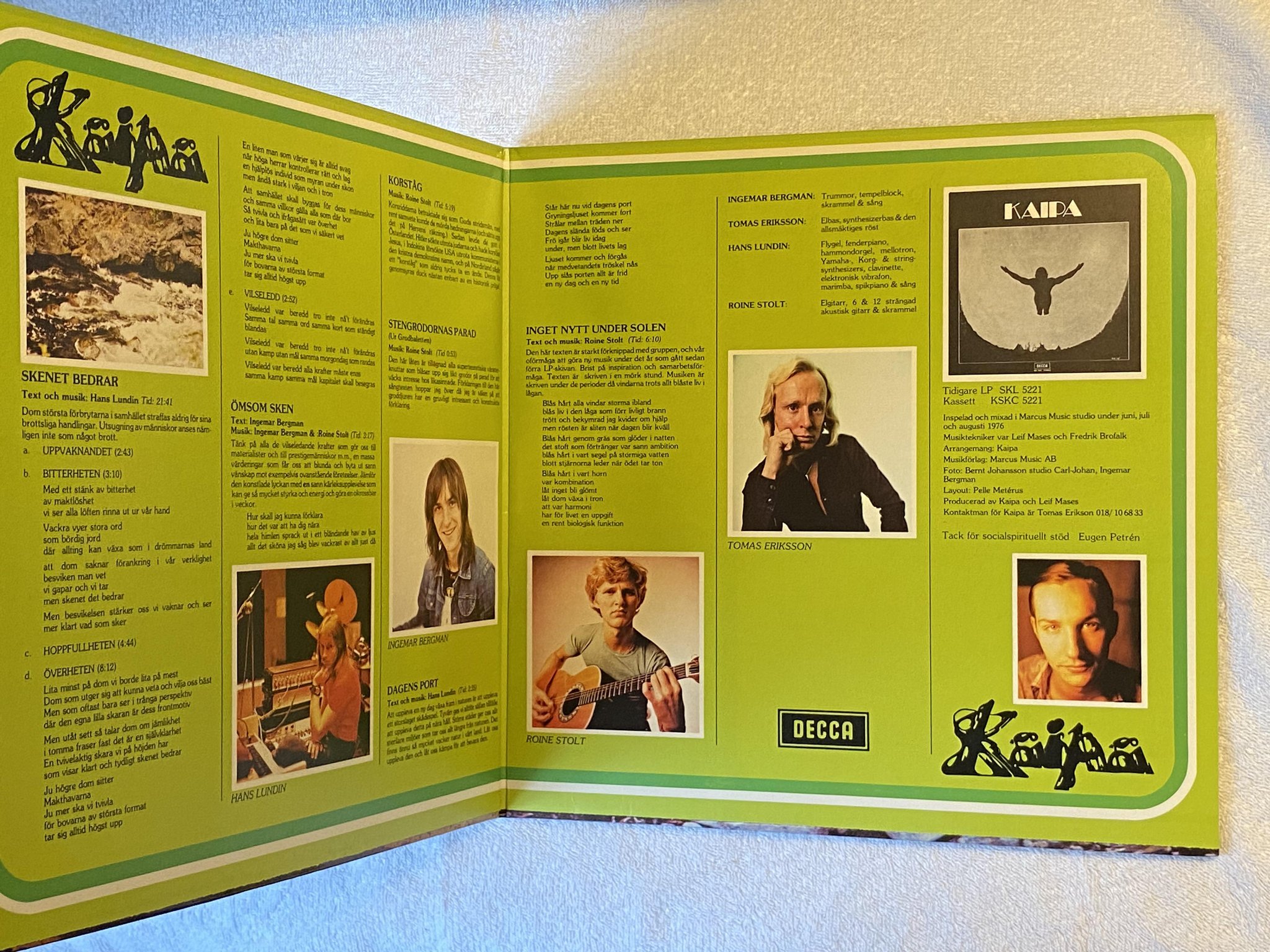 Omslagsbild för skivan KAIPA inget nytt under solen LP -76 ncb DECCA SKL 5260