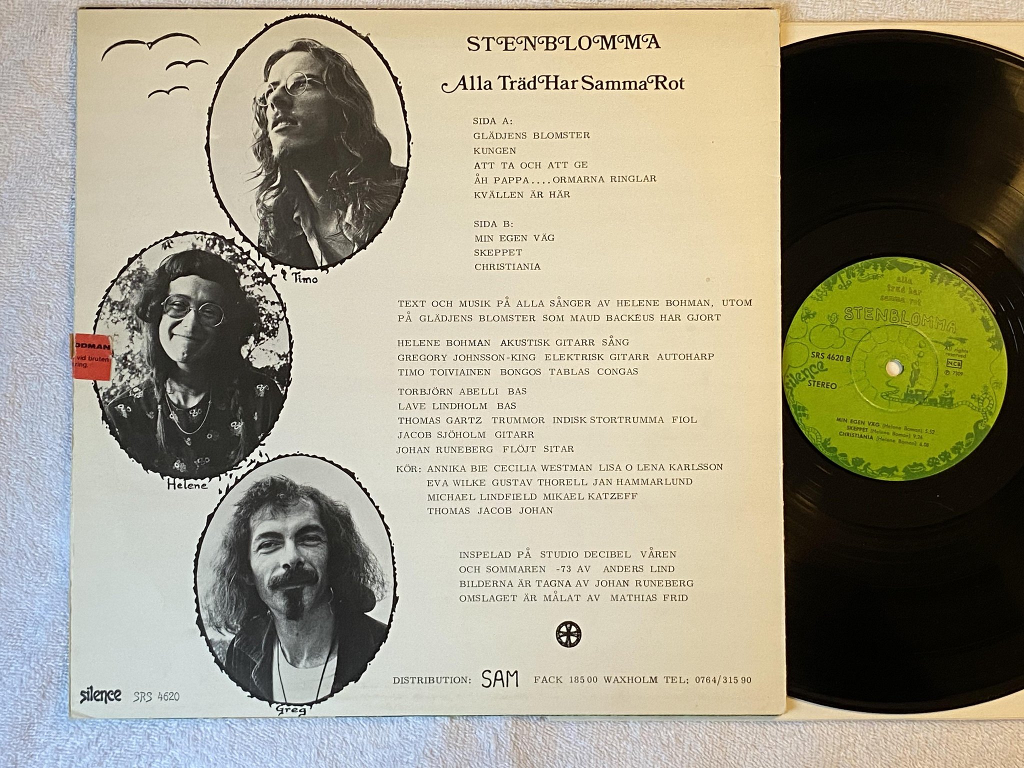 Omslagsbild för skivan STENBLOMMA s/t LP -73 SILENCE SRS 4620