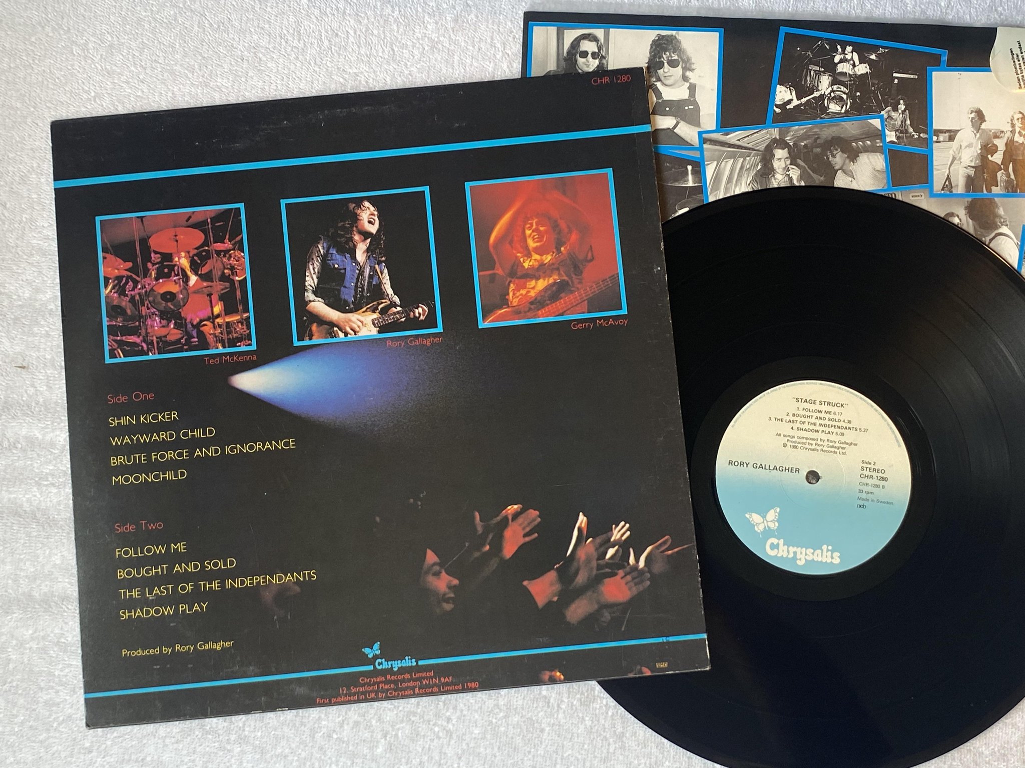 Omslagsbild för skivan RORY GALLAGHER stage struck LP -80 ncb CHRYSALIS CHR 1280