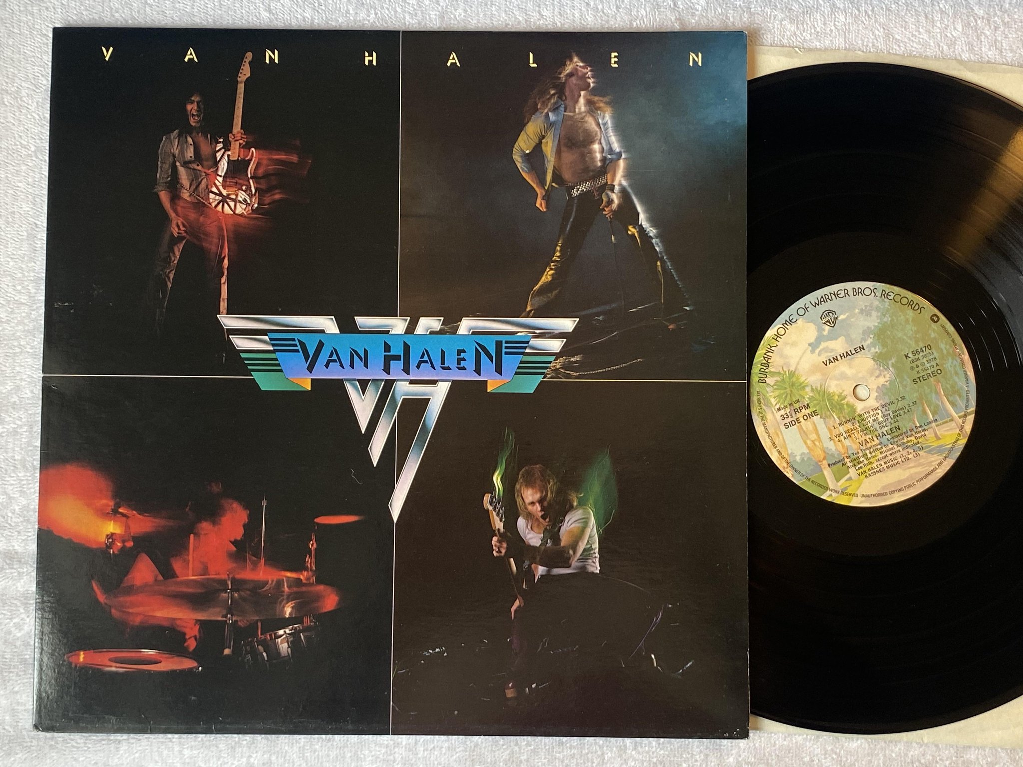 Omslagsbild för skivan VAN HALEN s/t LP -78 UK WARNER BROS K 56470