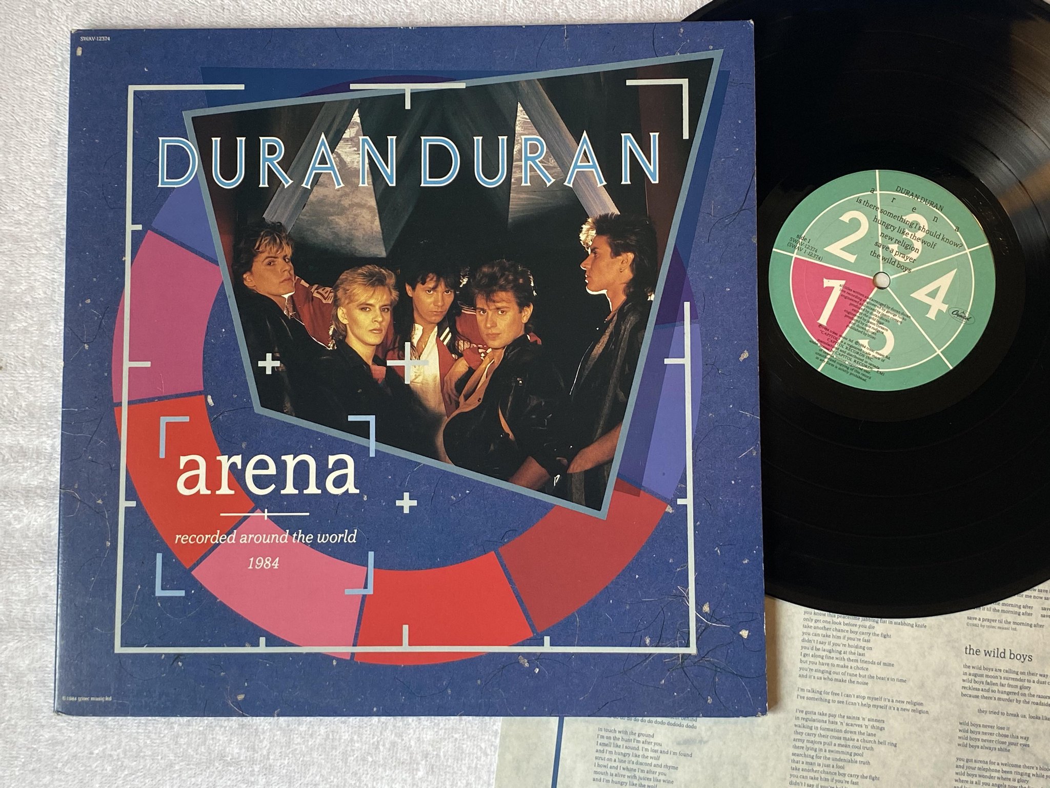 Omslagsbild för skivan DURAN DURAN Arena | Recorded Around The World 1984 LP -84 US CAPITOL SWAV 12374