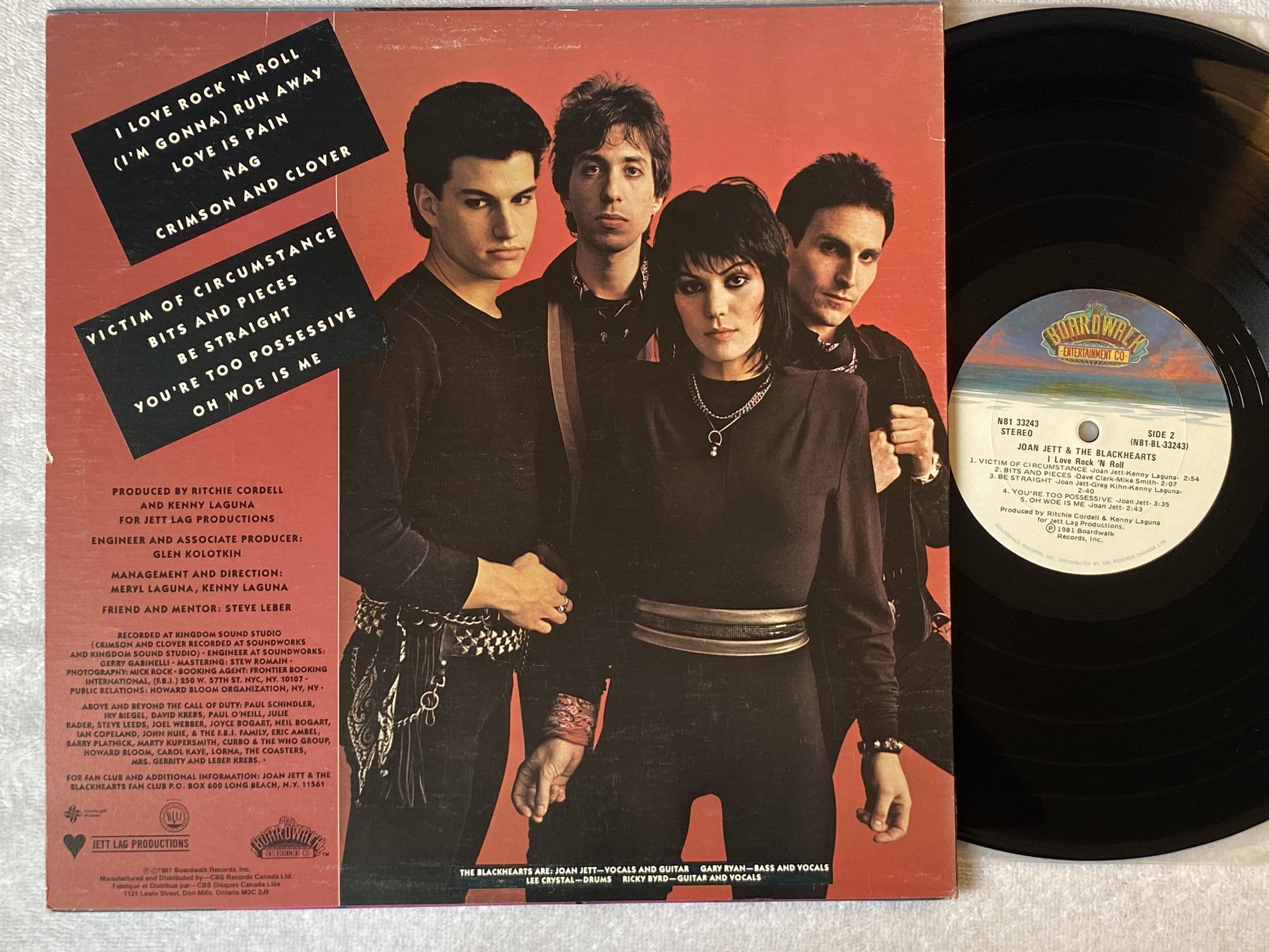 Omslagsbild för skivan JOAN JETT & THE BLACKHEARTS I love rock 'n roll LP -81 Can BOARDWALK NB1 33243