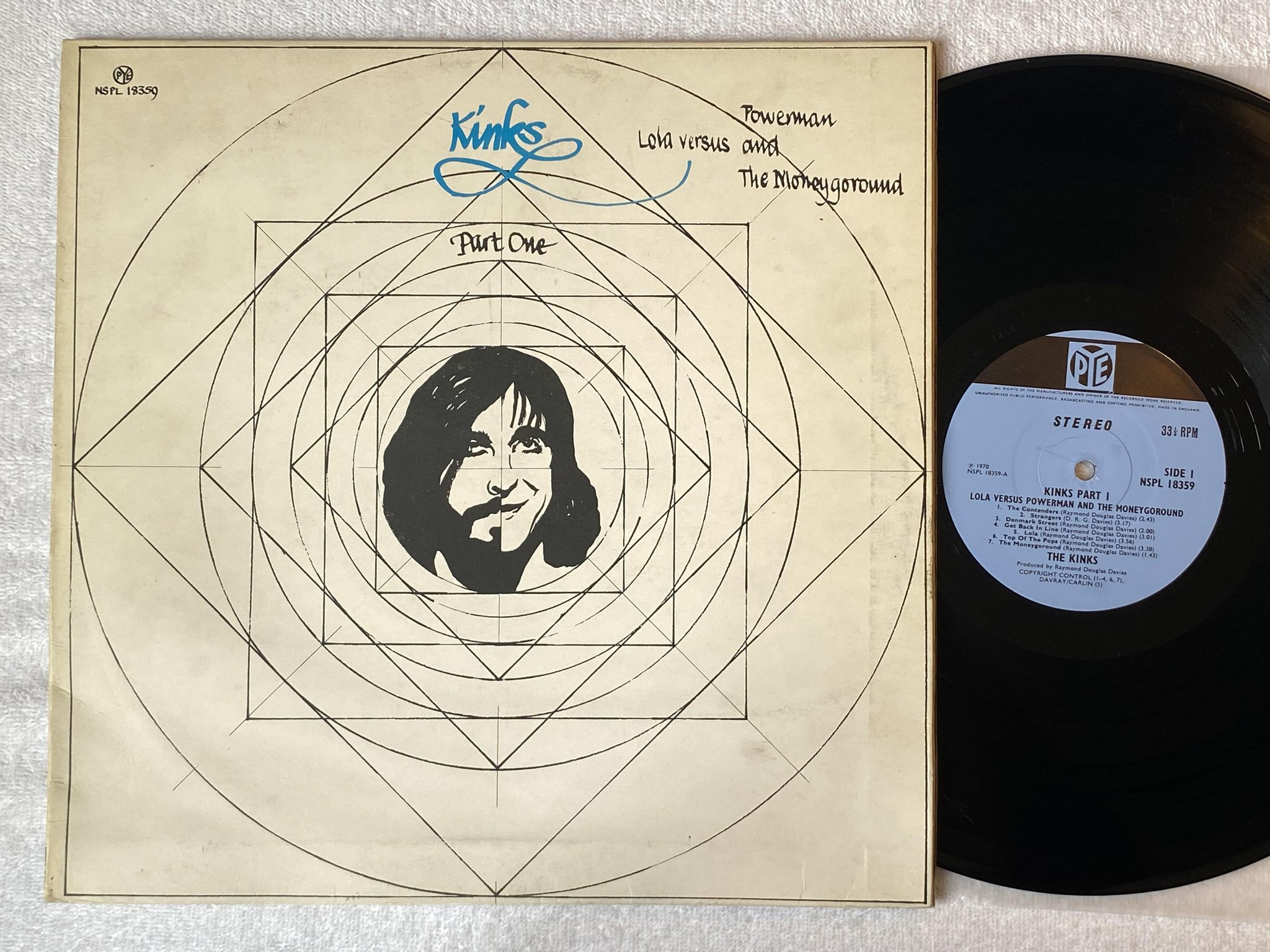 Omslagsbild för skivan KINKS Lola Versus Powerman LP -70 UK PYE NSPL 18359