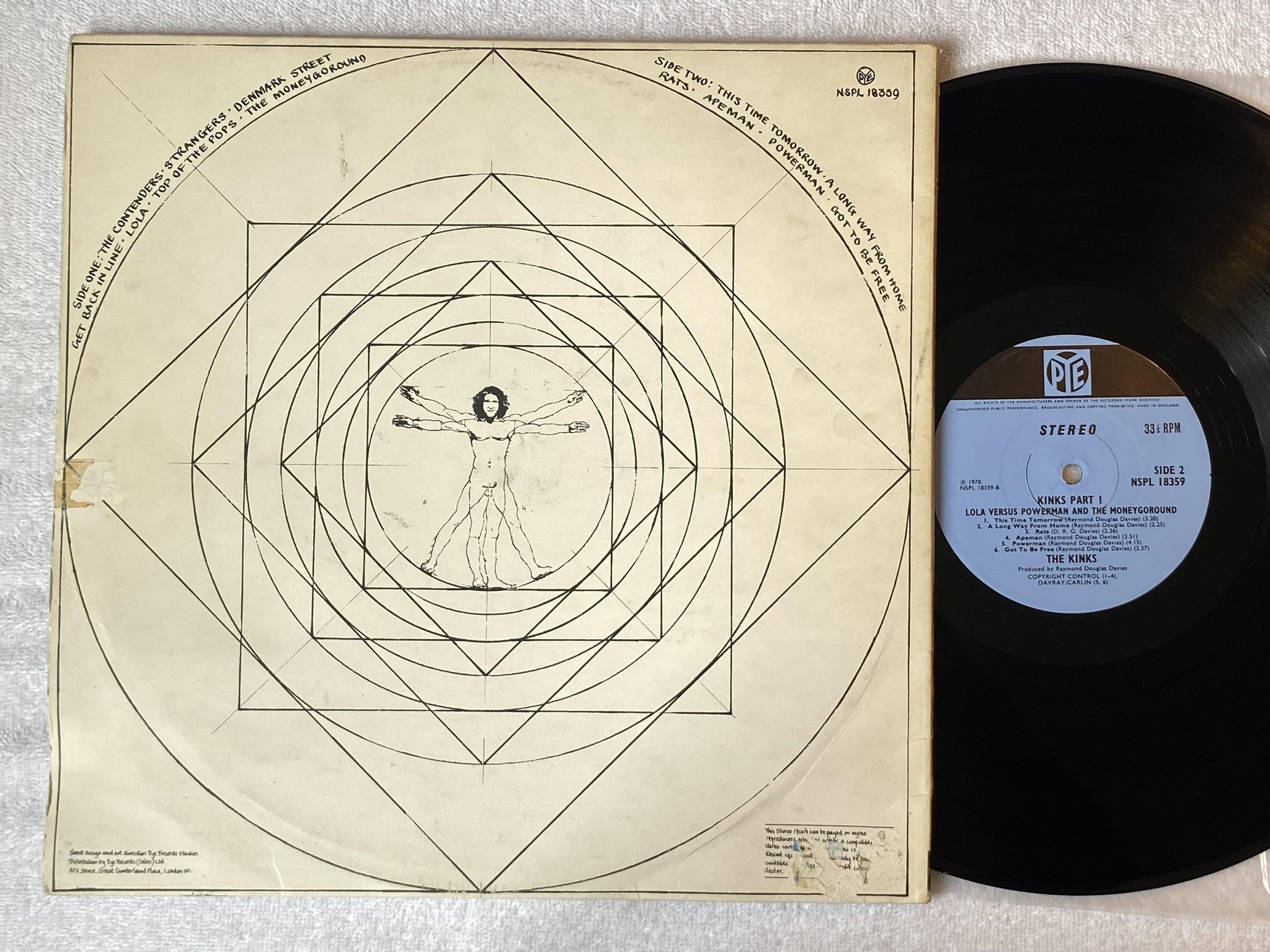 Omslagsbild för skivan KINKS Lola Versus Powerman LP -70 UK PYE NSPL 18359