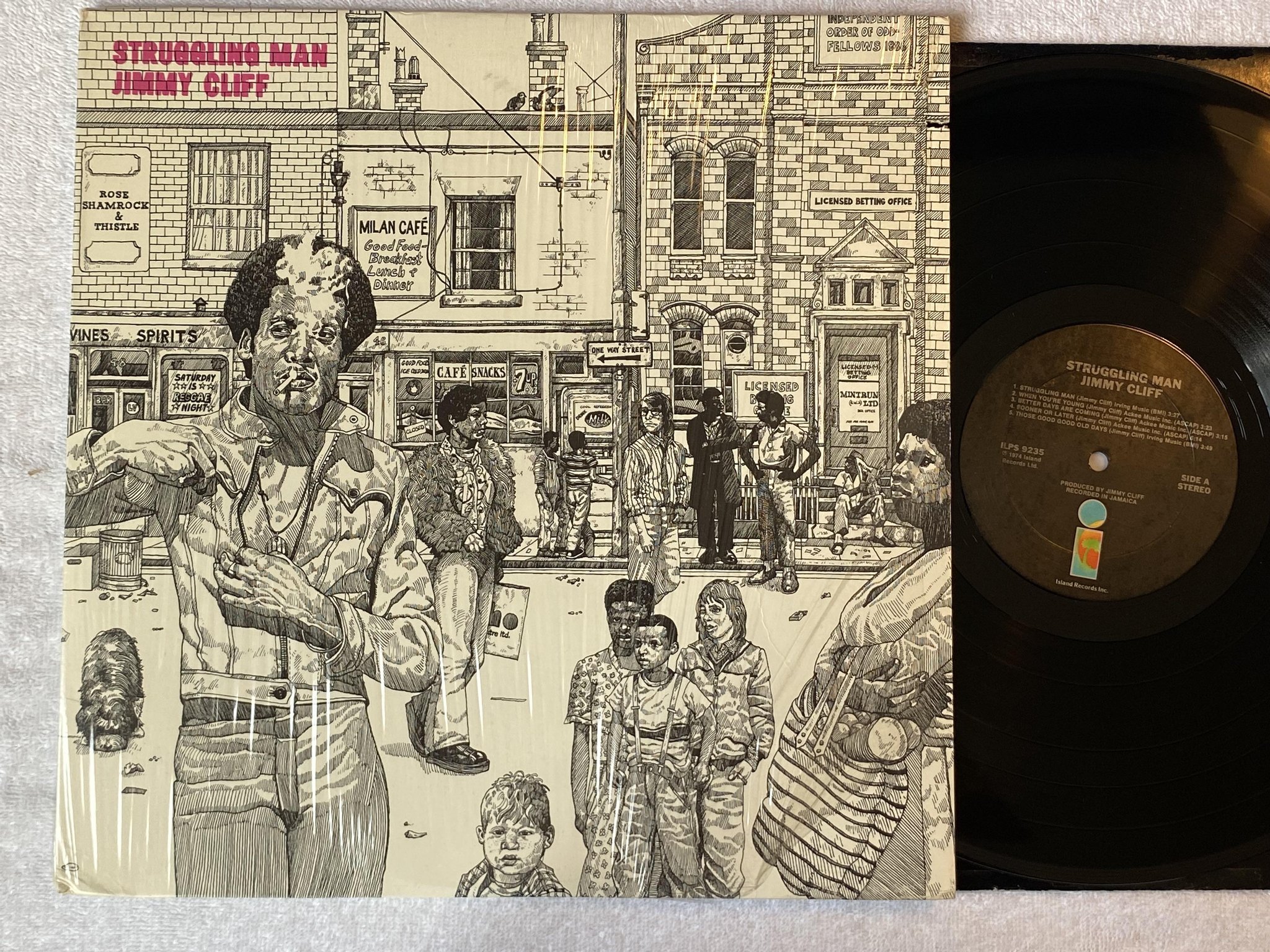 Omslagsbild för skivan JIMMY CLIFF struggling man LP -74 US ISLAND ILPS 9235