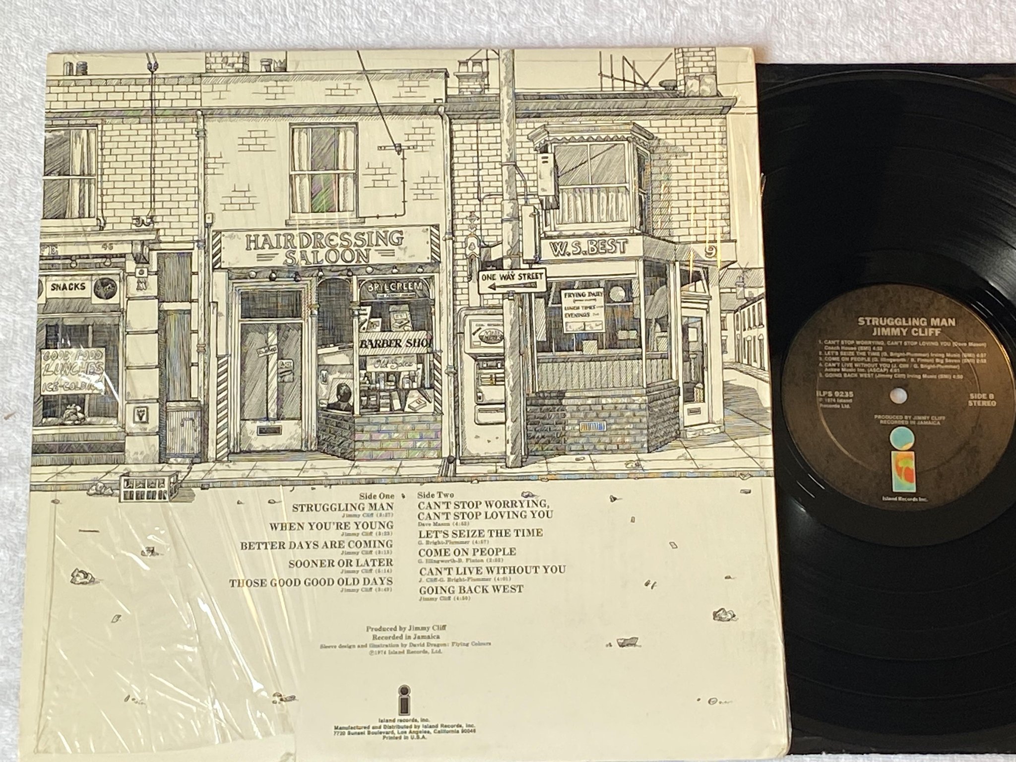 Omslagsbild för skivan JIMMY CLIFF struggling man LP -74 US ISLAND ILPS 9235
