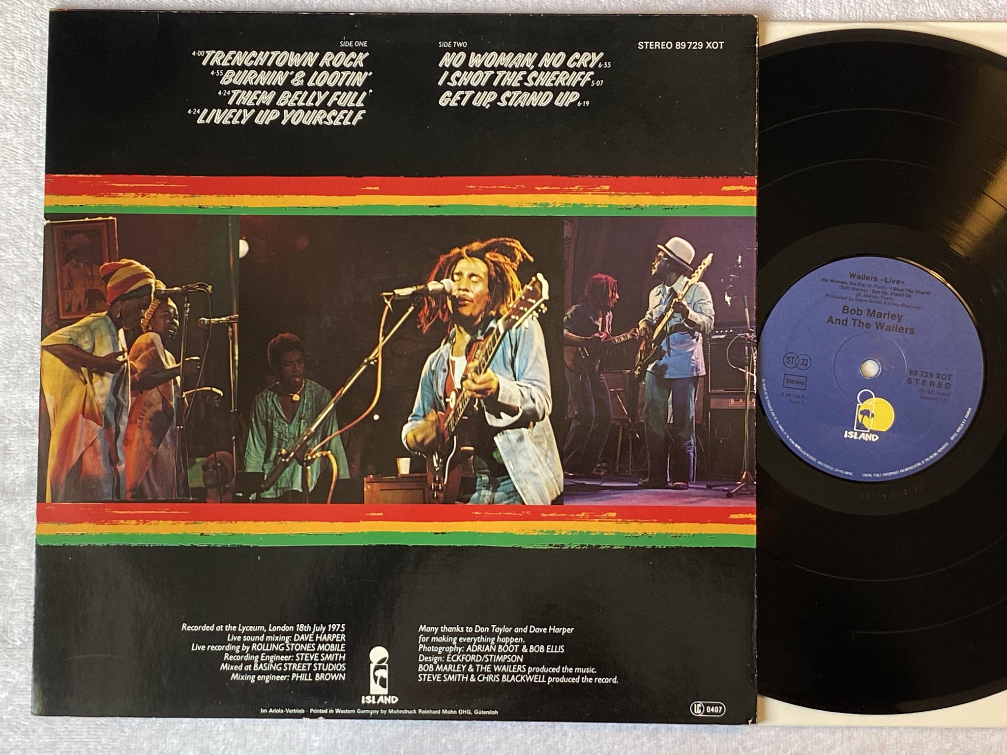 Omslagsbild för skivan BOB MARLEY & THE WAILERS live LP Hol ISLAND 89 729 XOT