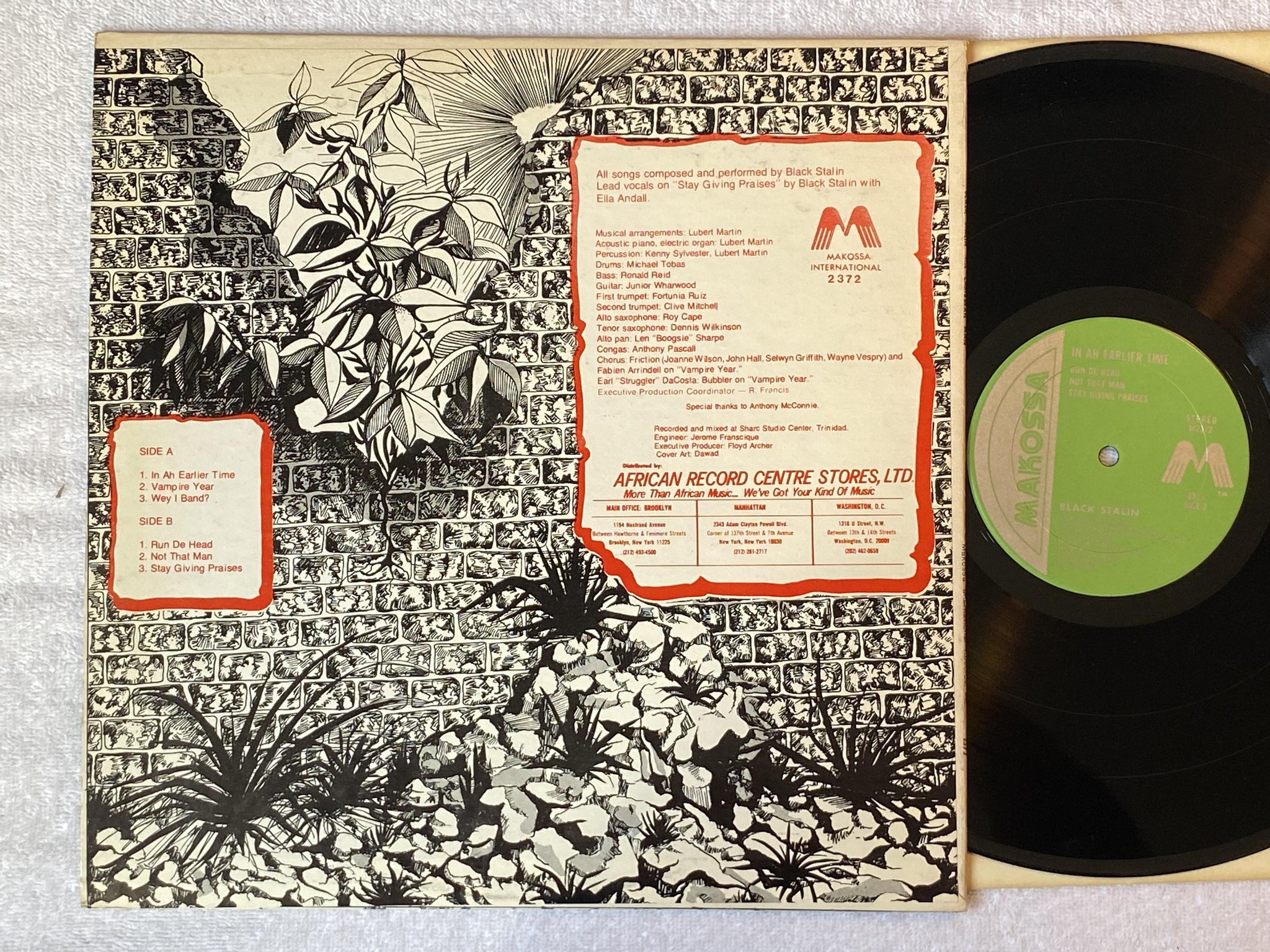 Omslagsbild för skivan BLACK STALIN in ah earlier time LP -81 US MAKOSSA M2372