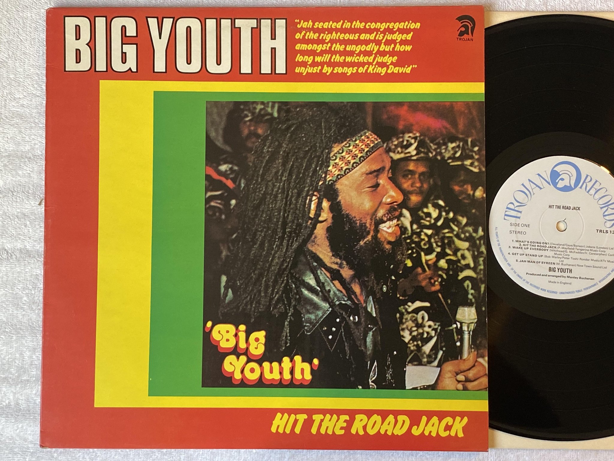 Omslagsbild för skivan BIG YOUTH hit the road Jack LP -76 UK TROJAN TRLS 137