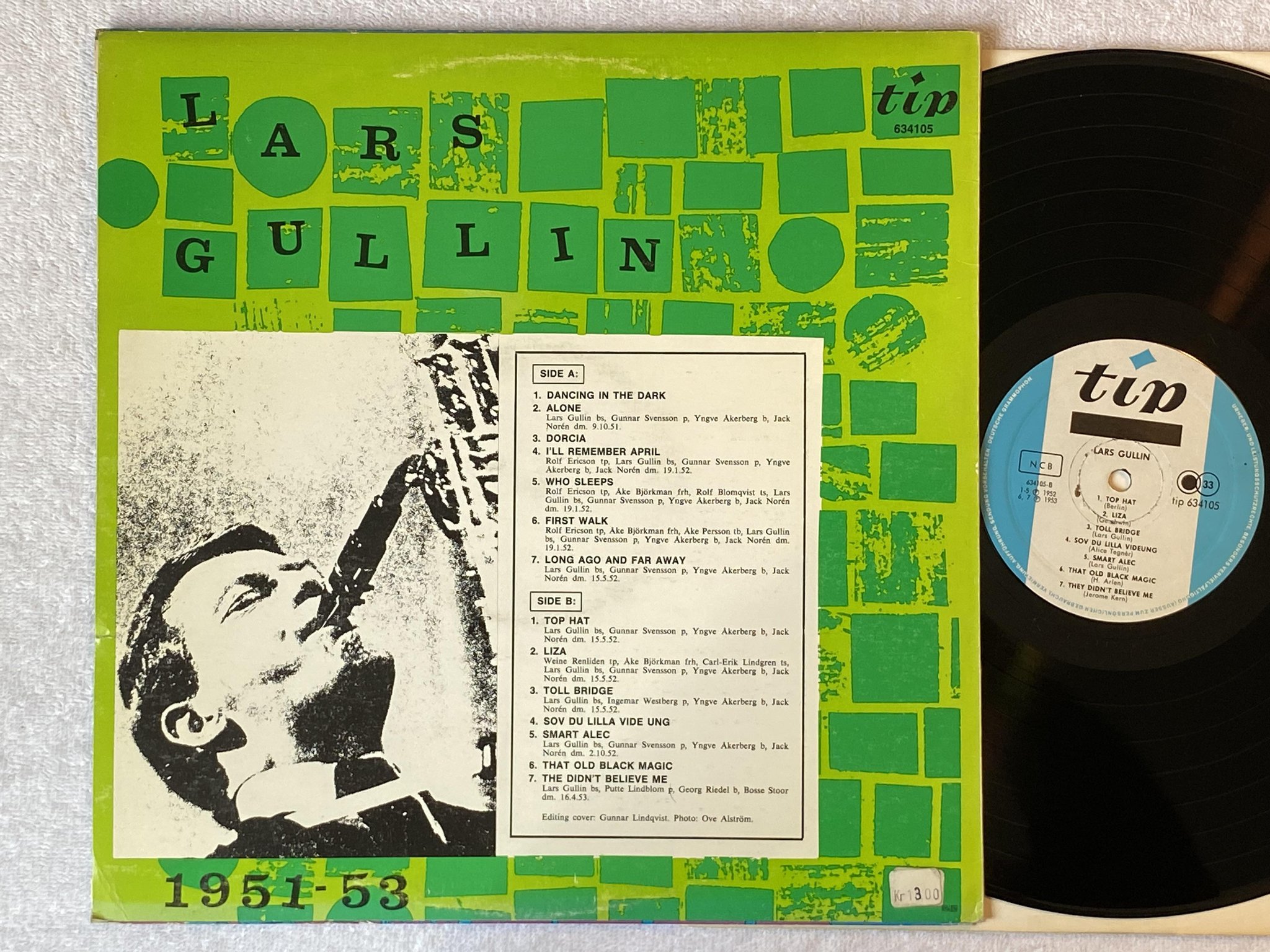 Omslagsbild för skivan LARS GULLIN 1951-53 LP Swe TIP Tip 634105
