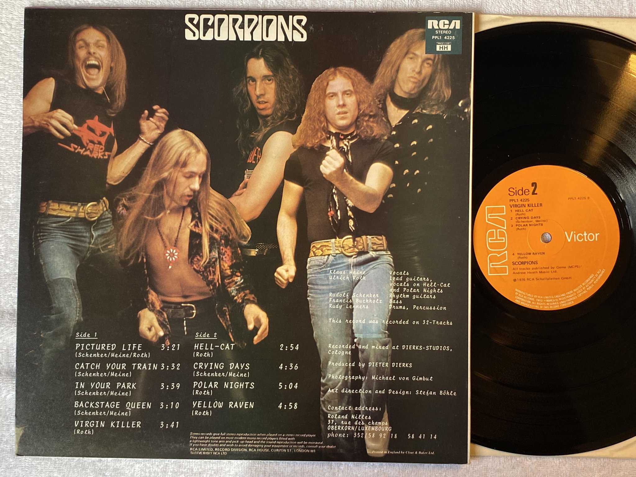 Omslagsbild för skivan SCORPIONS virgin killer LP -76 UK RCA PPL1 4225