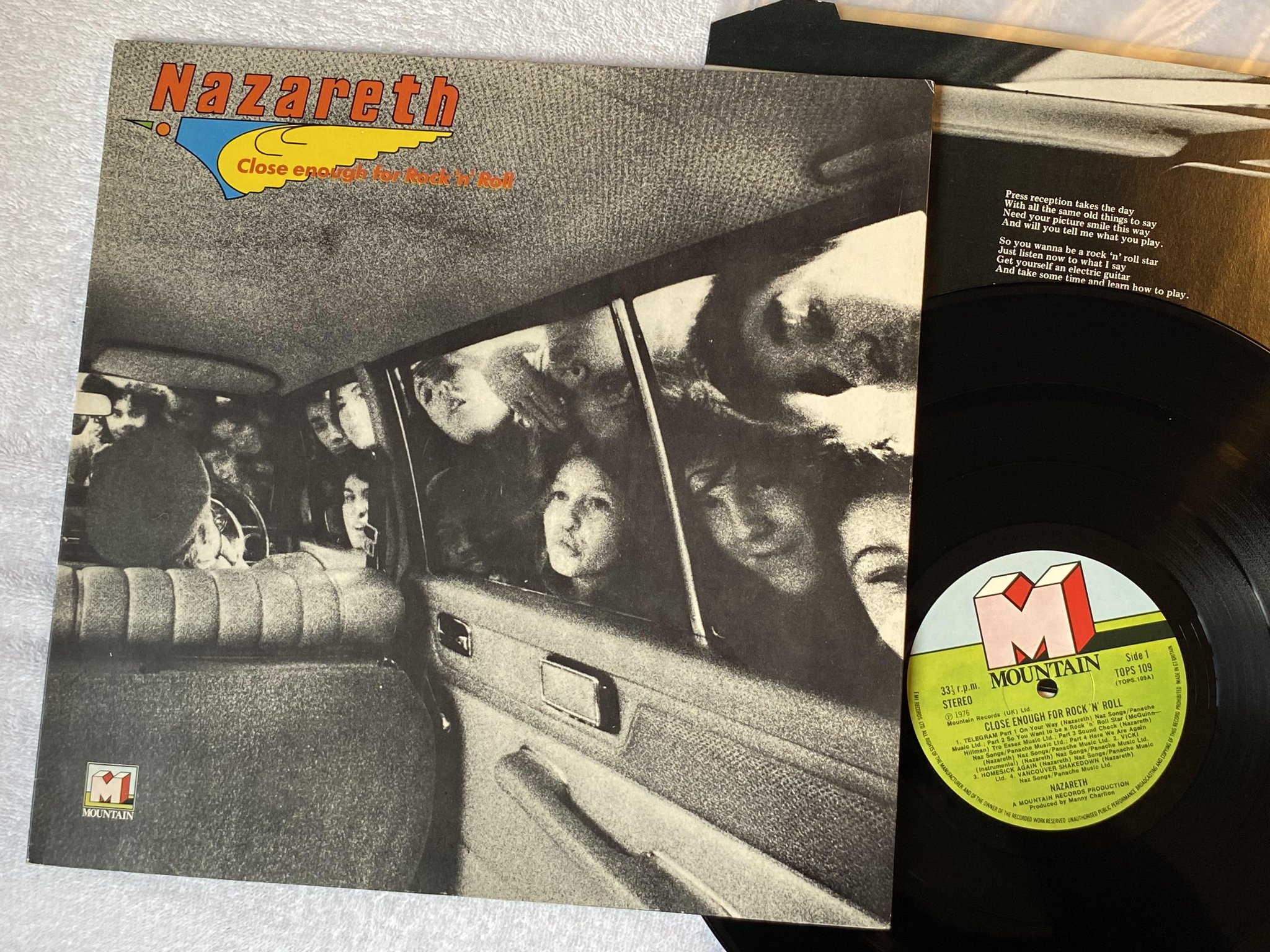 Omslagsbild för skivan NAZARETH close enough for rock n roll LP -76 UK MOUNTAIN TOPS 109