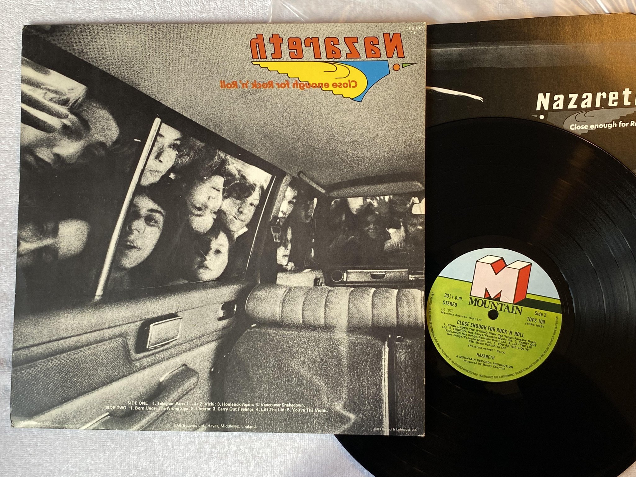 Omslagsbild för skivan NAZARETH close enough for rock n roll LP -76 UK MOUNTAIN TOPS 109