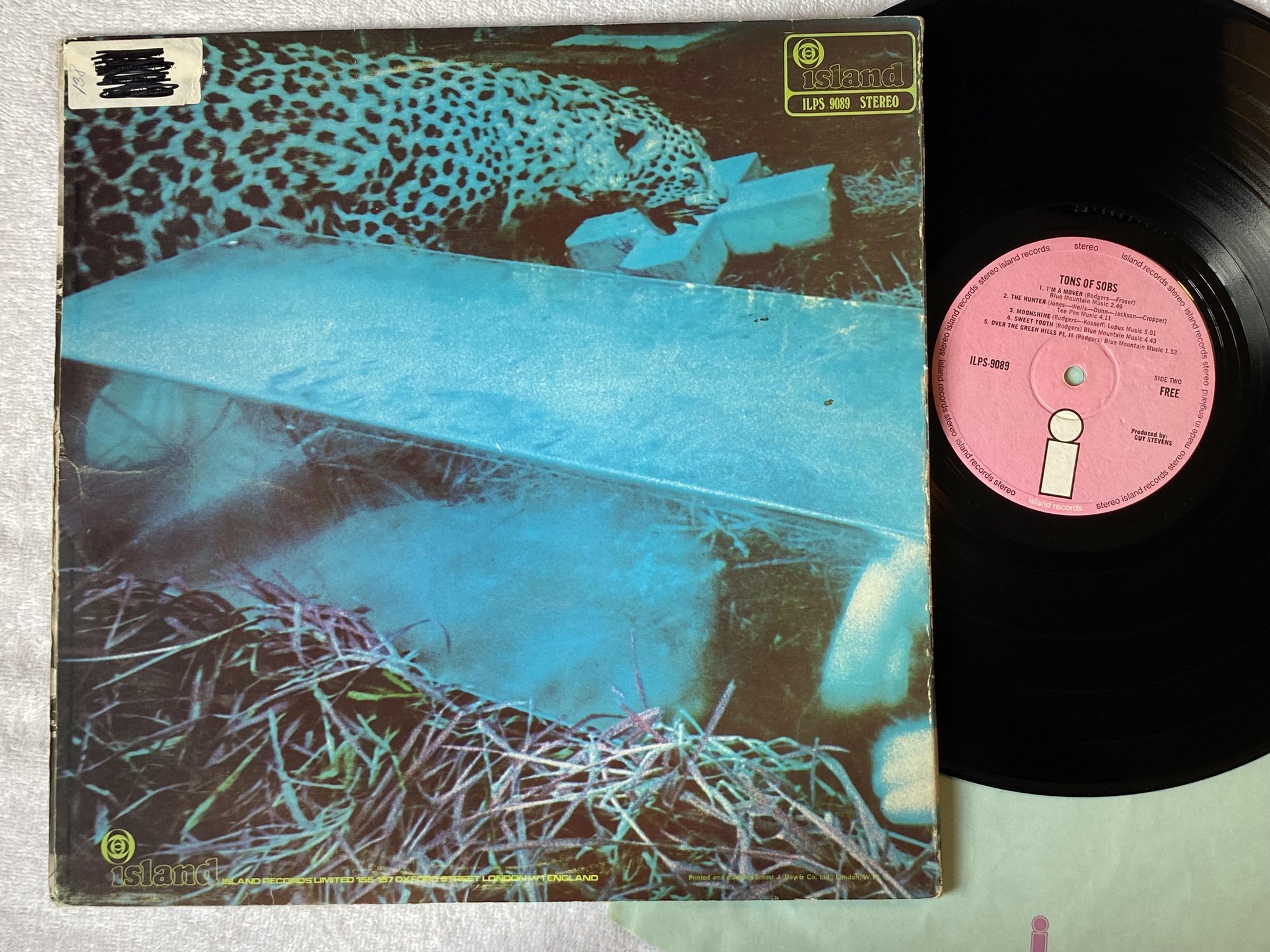 Omslagsbild för skivan FREE tons of sobs LP re -69 UK ISLAND ILPS 9089