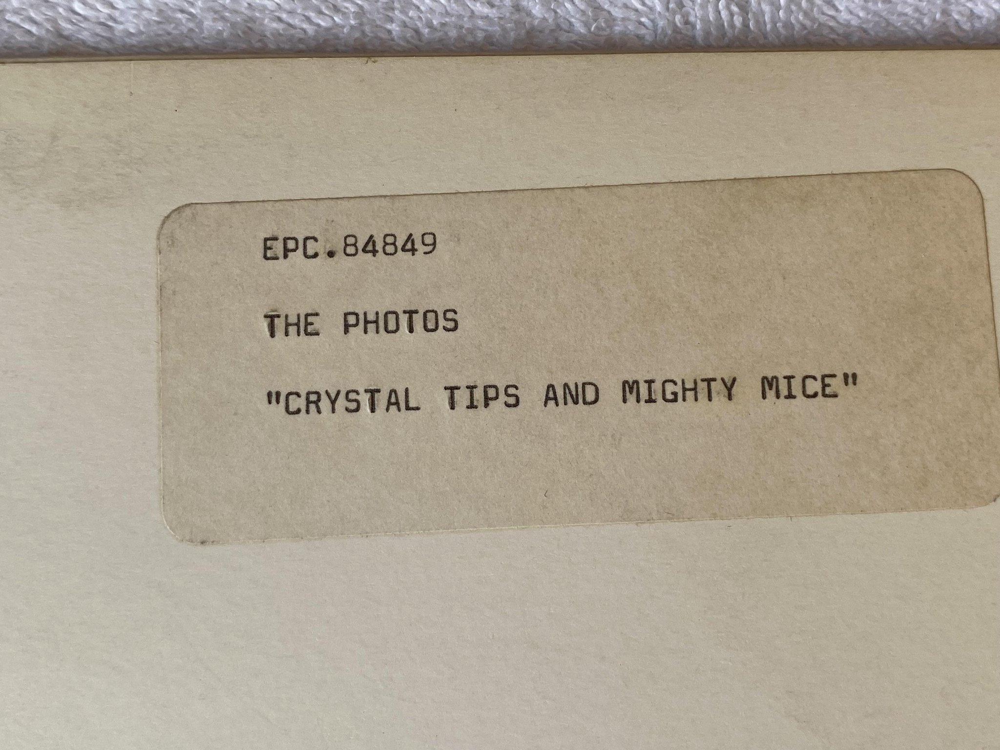 Omslagsbild för skivan THE PHOTOS Crystal Tips And Mighty Mice LP UK **** MEGA RARE TEST PRESS ****