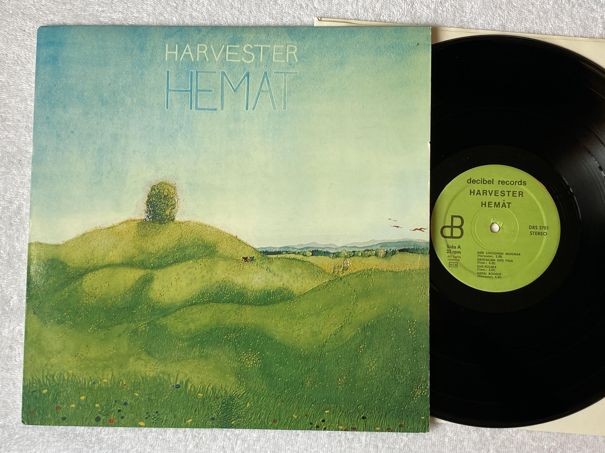 Omslagsbild för skivan HARVESTER hemåt LP -69 Swe DECIBEL DRS 3701