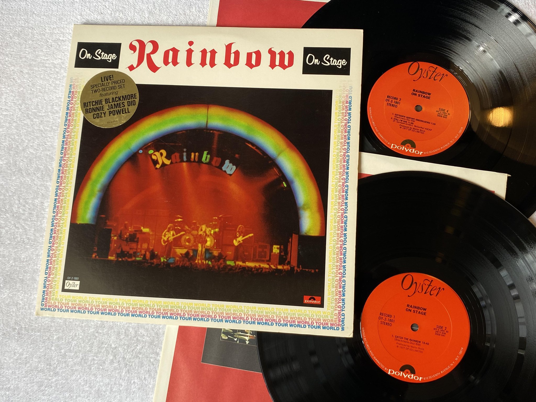 Omslagsbild för skivan RAINBOW on stage 2xLP -77 US OYSTER OY-2-1801