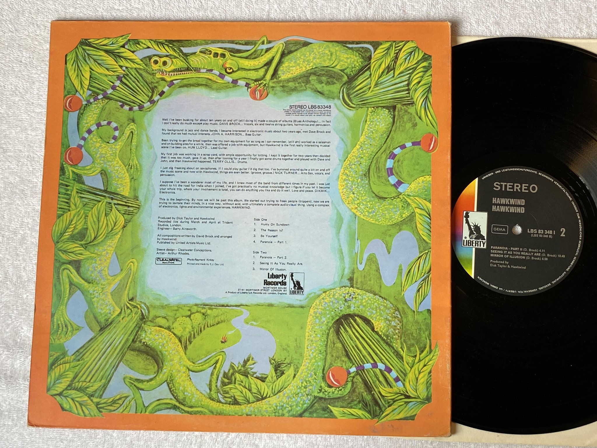 Omslagsbild för skivan HAWKWIND s/t LP -70 Ger LIBERTY LBS 83 348 I